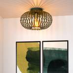 Lampa sufitowa klatka Manuela, Ø 40 cm, zielona