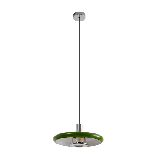 Branford Hängeleuchte, Retro, Ø 35 cm, grün, Metall - Lindby