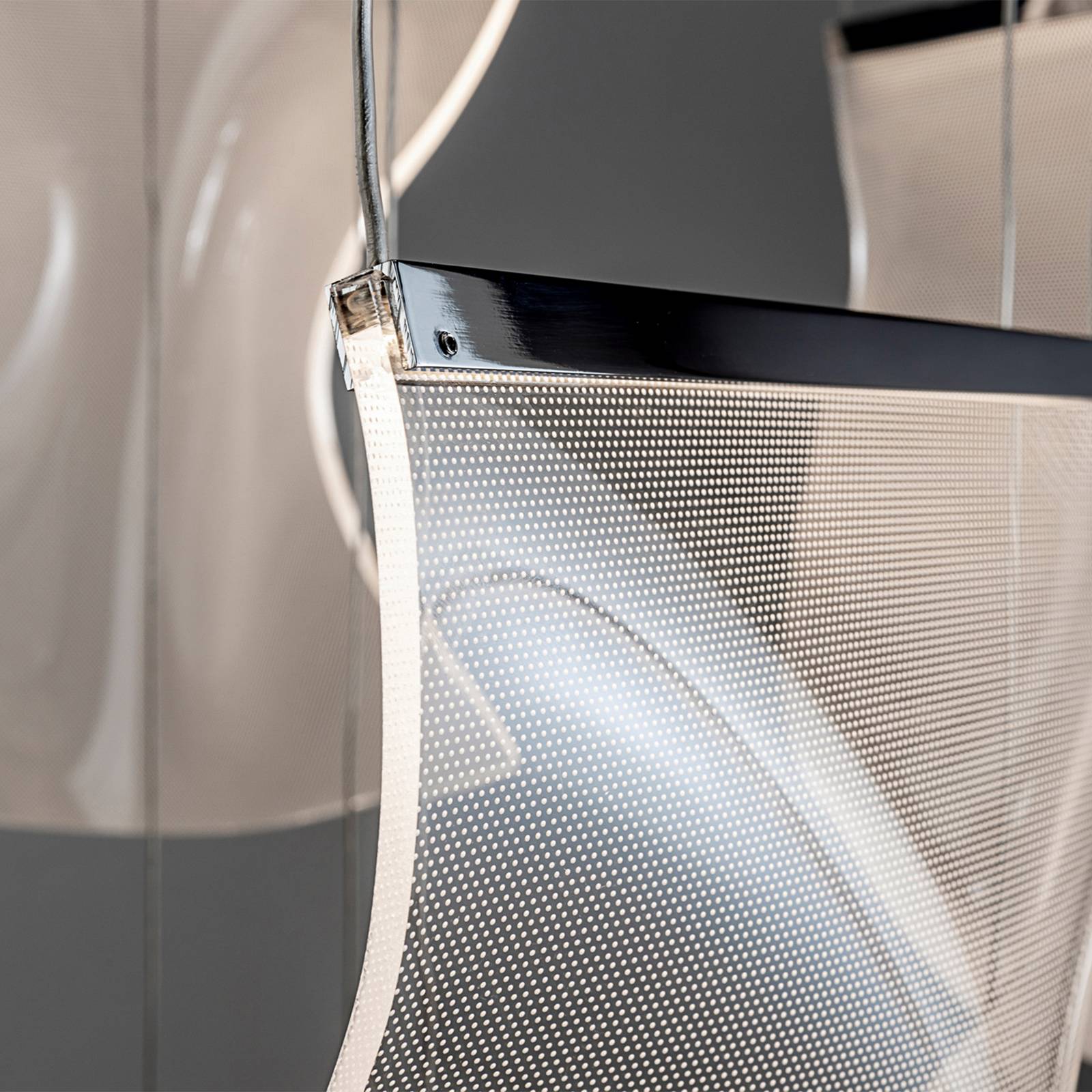 Lampa wisząca LED Velos II, 13-świetlna, chrom, ściemniana, tworzywo sztuczne
