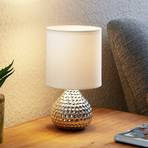 Lindby Tyras table lamp, white, silver ceramics