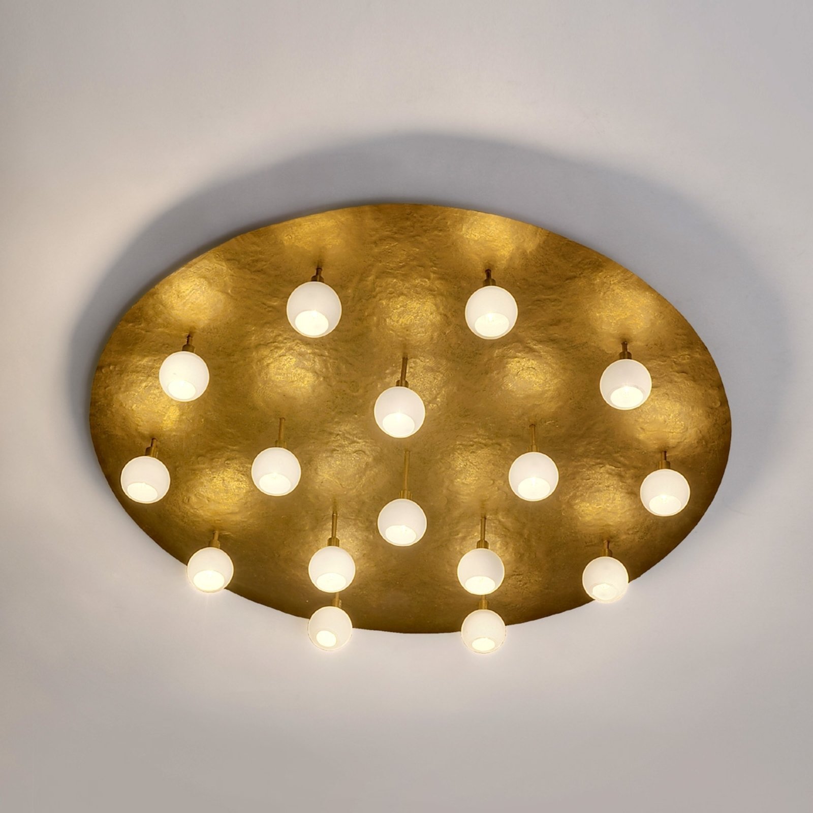 Round LED designer ceiling light Lucente 16-bulb
