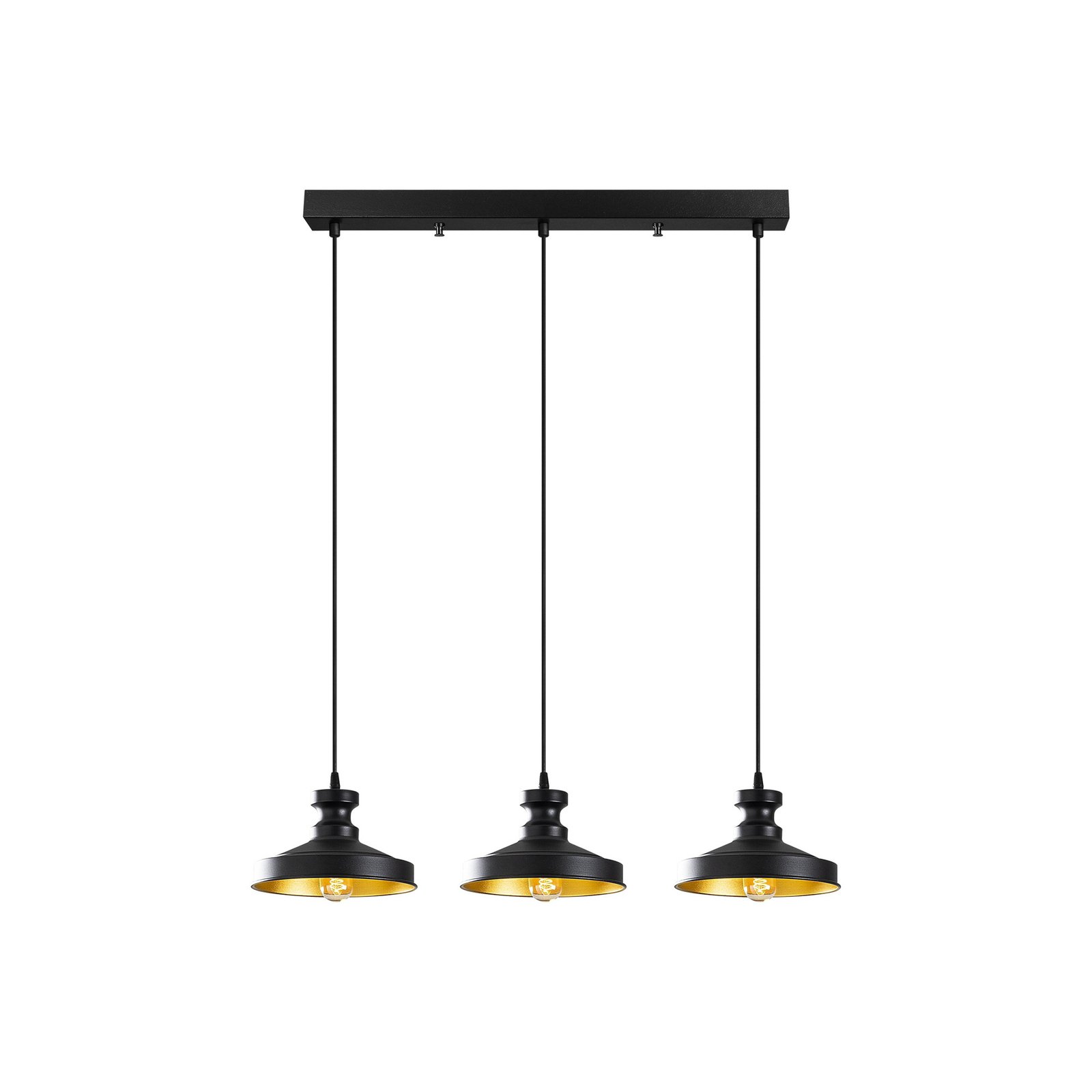 Hanglamp Berceste 182-S1 3-lamps zwart/goud