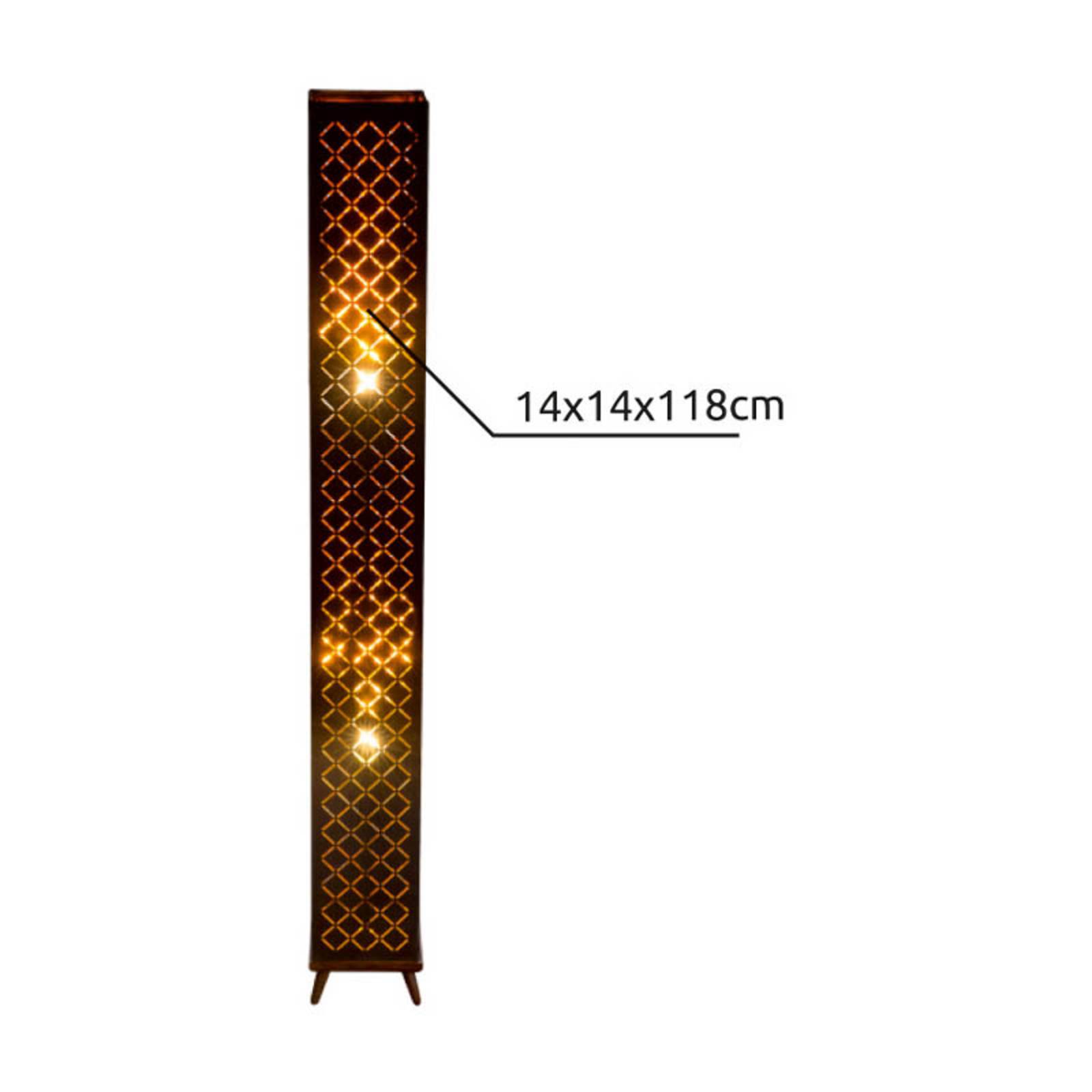 Lampa stojąca Clarke, czarny/złoty liść, wysokość 118 cm, tkanina