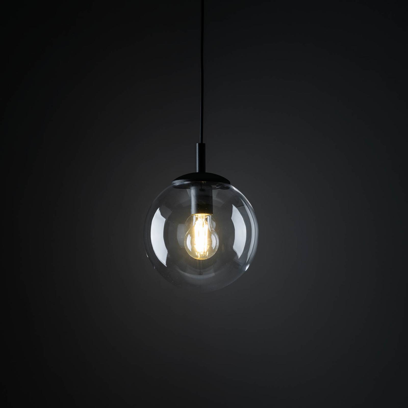 Lampa wisząca Esme, Ø 30 cm, przezroczysta, szkło, kula, E27