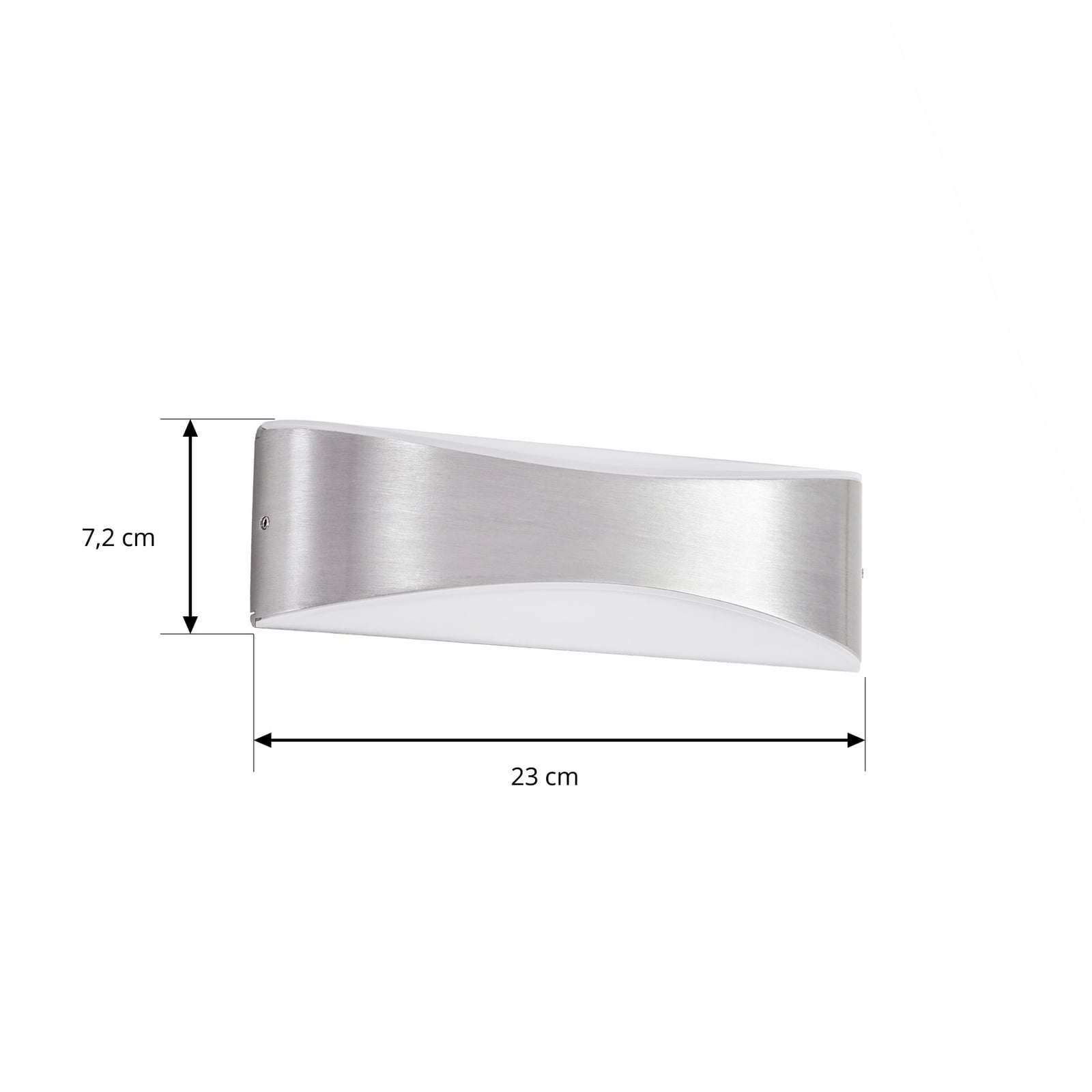 Akira udendørs LED-væglampe, sølv, bredde 23 cm – Lucande