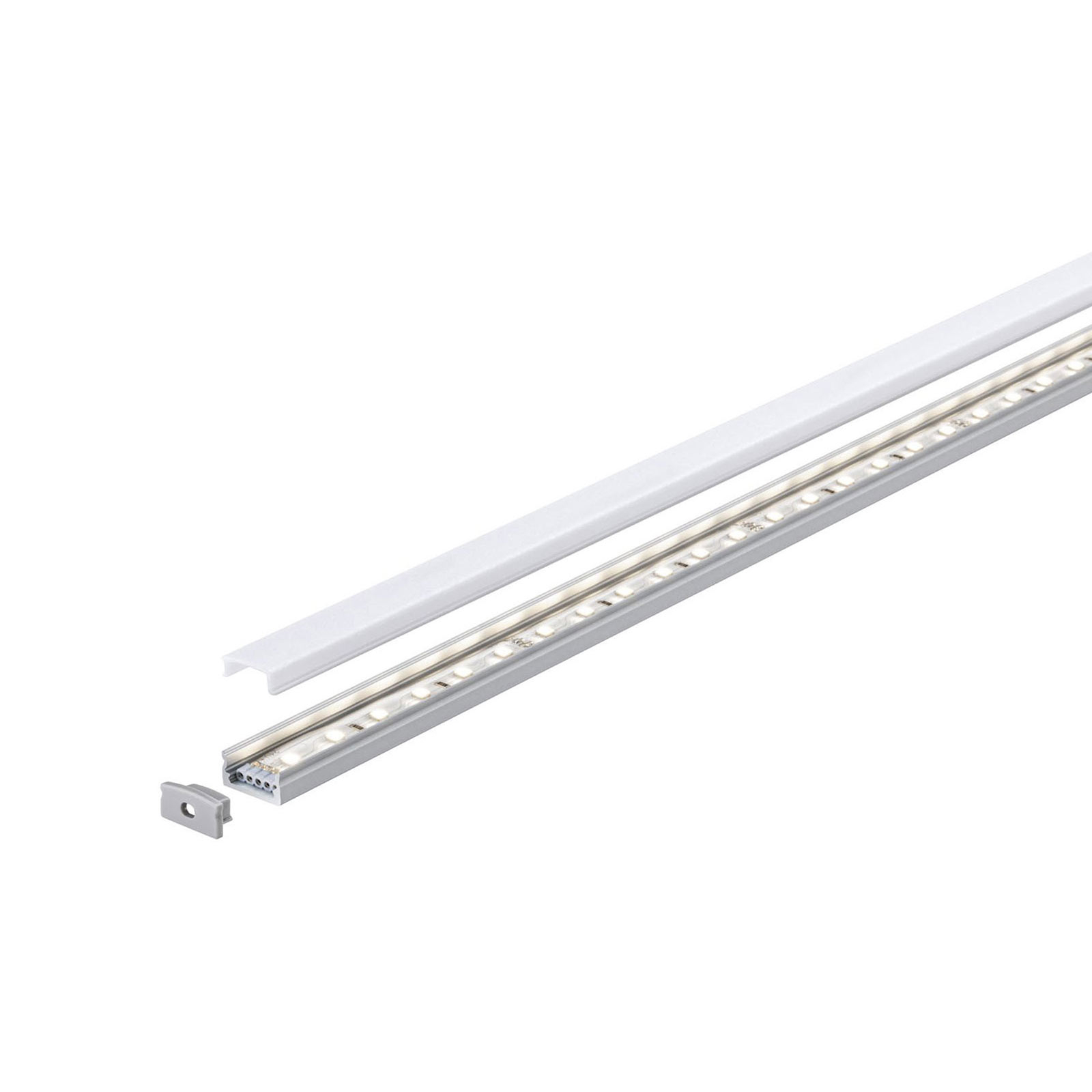 Paulmann Base Profil, alu eloxiert, Diffusor weiß