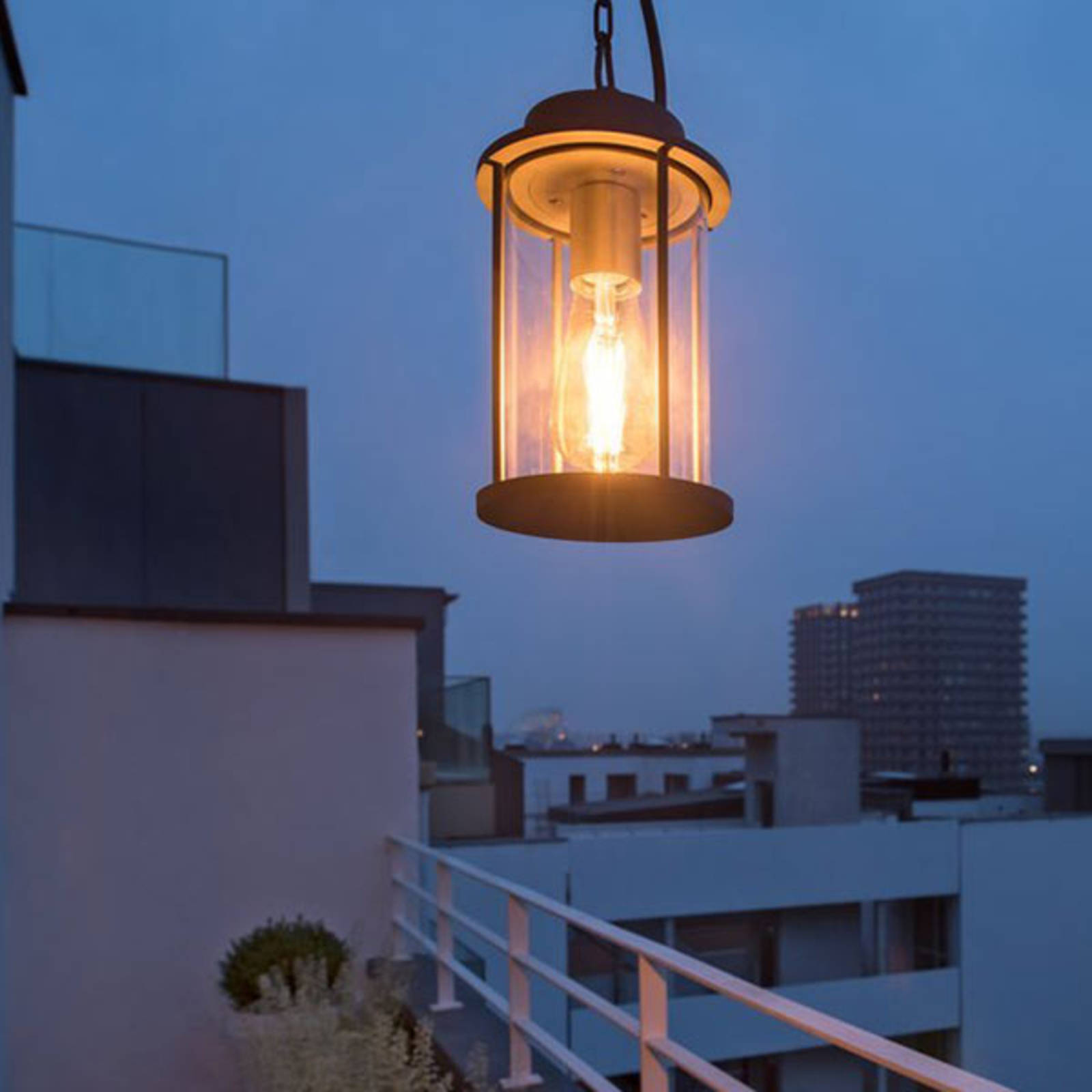 SLV Photonia outdoor hanging light, anthracite, aluminium, glass, E27, 60 W, energy efficiency: A++, H: 25 cm