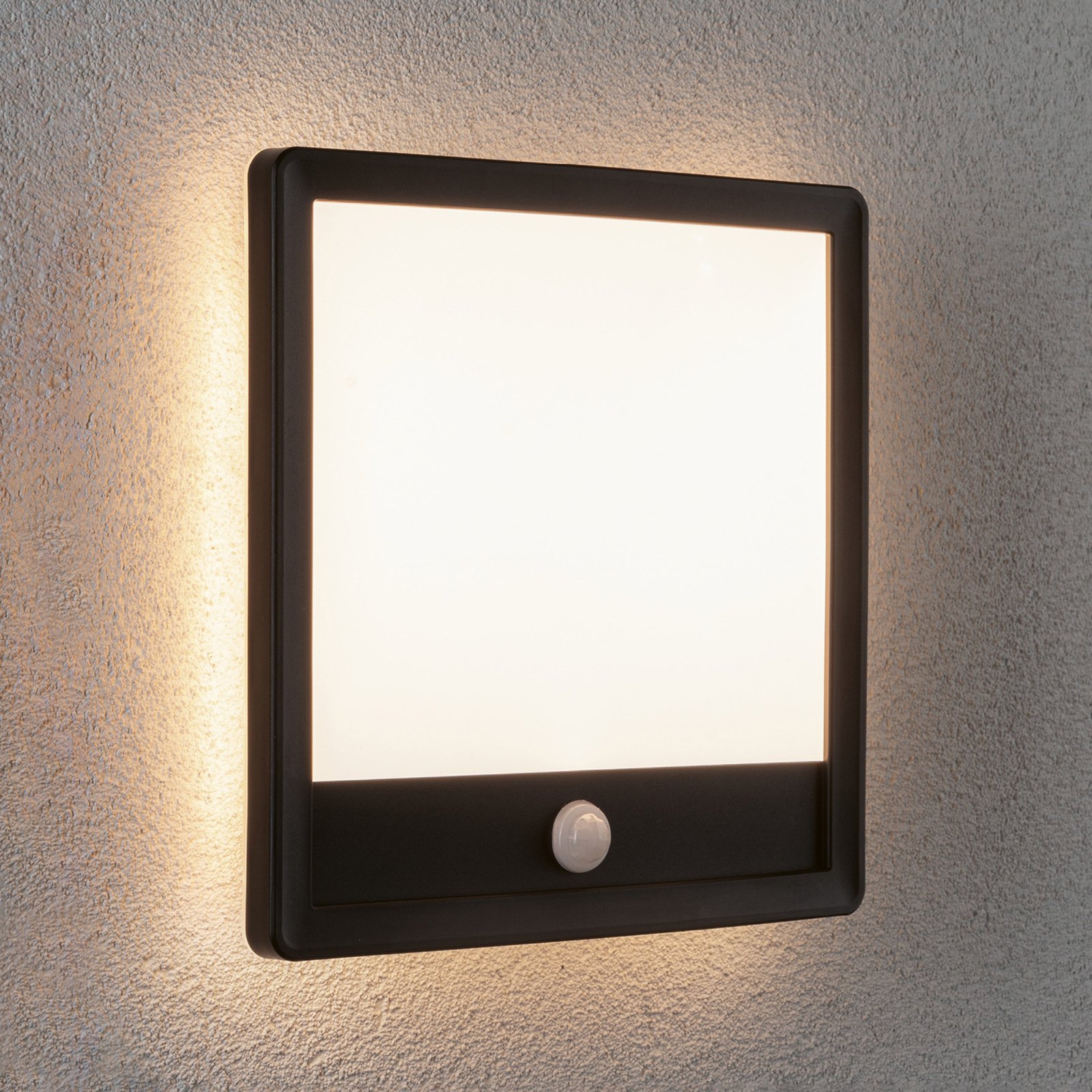 Lamina Venkovní Nástěnné Svítidlo/Stropní Lampa s Sensor Square SWR Černá - Paul