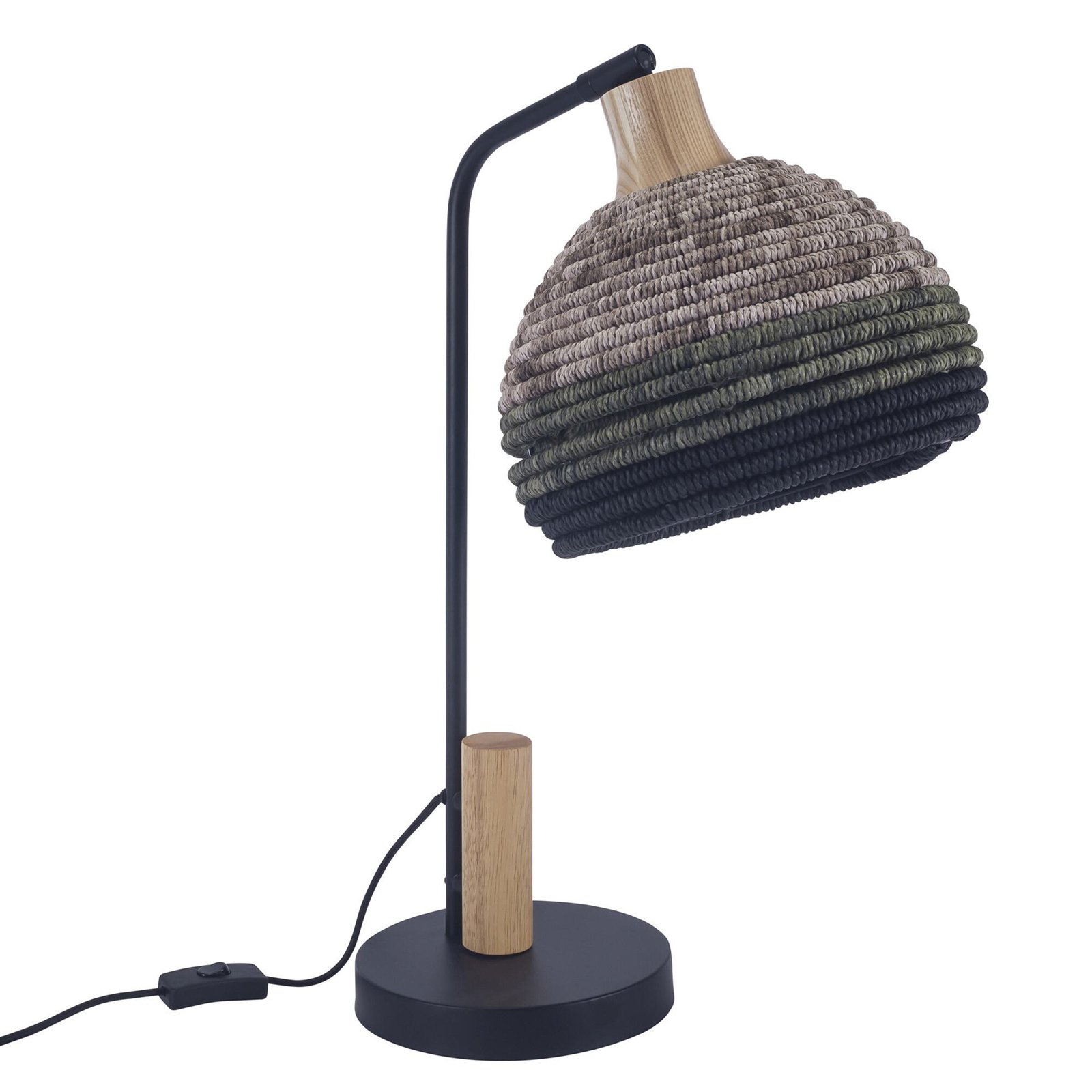 Stolní lampa Forlight Korg, barevná, kabel/dřevo, výška 54 cm