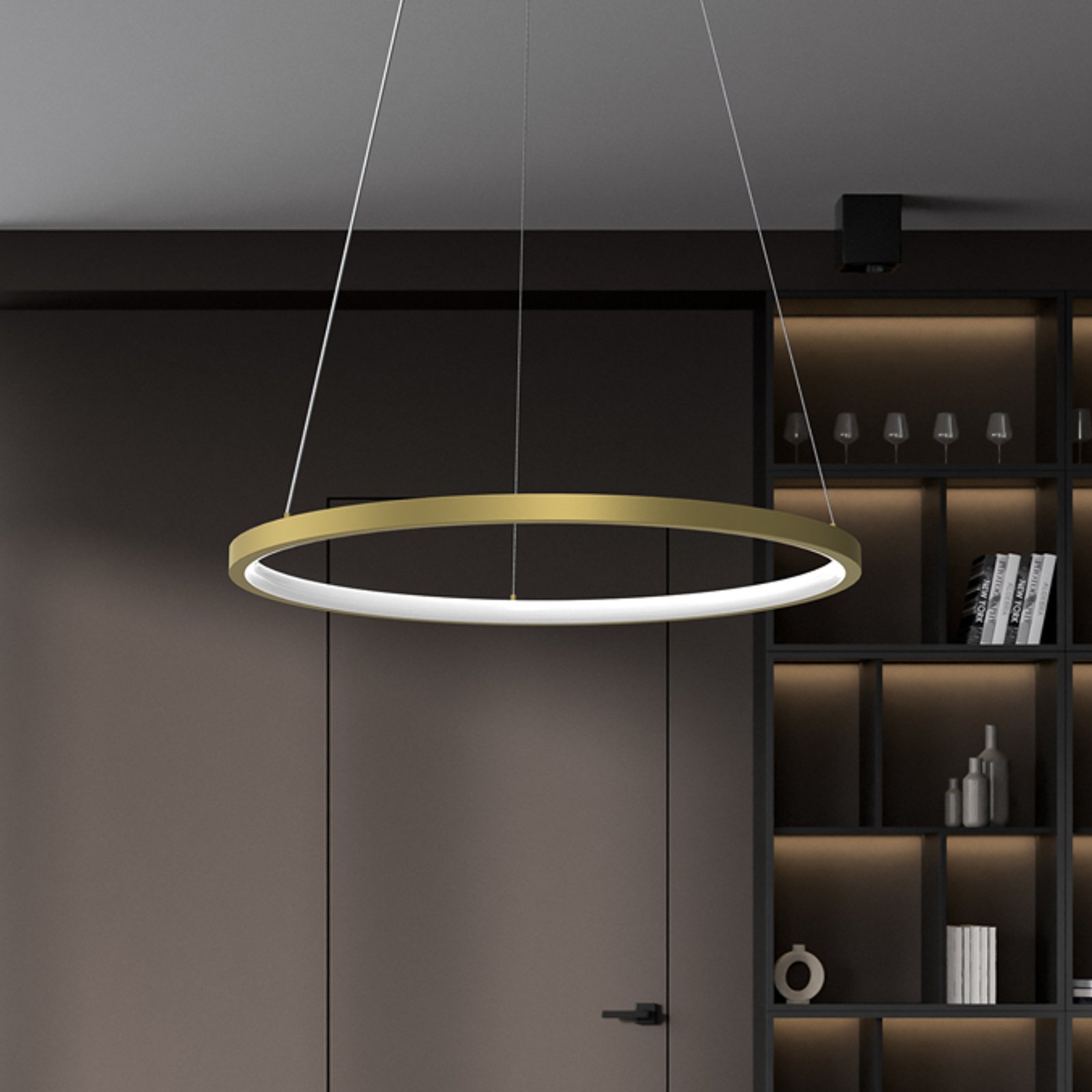 HOOP LED висящо осветление, 27 W, Ø 50 cm, 4000 K, златисто