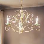 Florina kroonluchter met Floral decor, 3-lamps