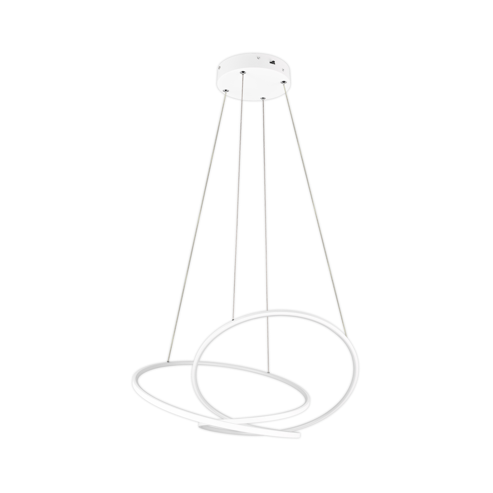 Suspension LED Darvin, longueur 84 cm, blanc mat, métal, CCT