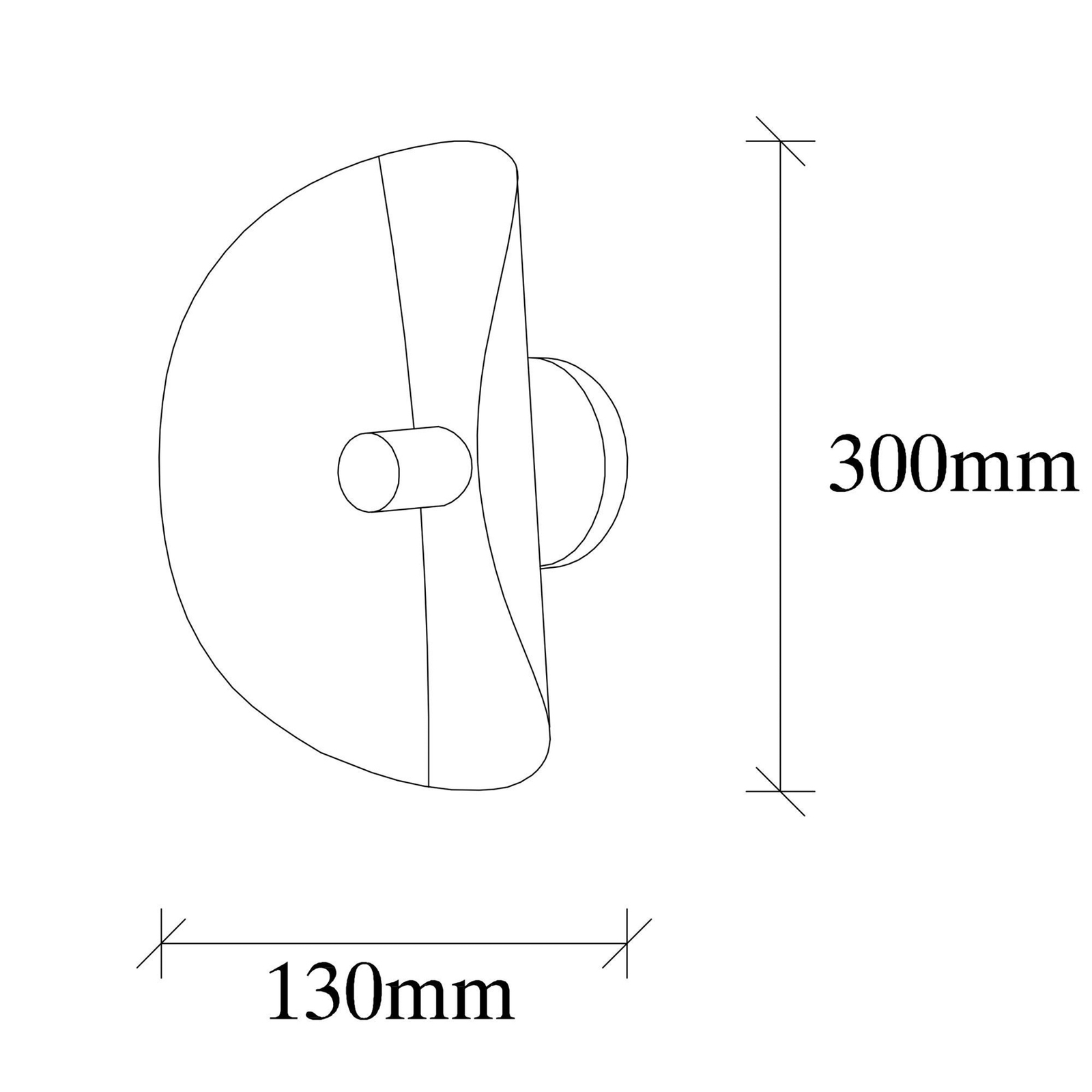 Sivani MR-839 seinavalgusti, kuld/must, metall, kõrgus 30 cm