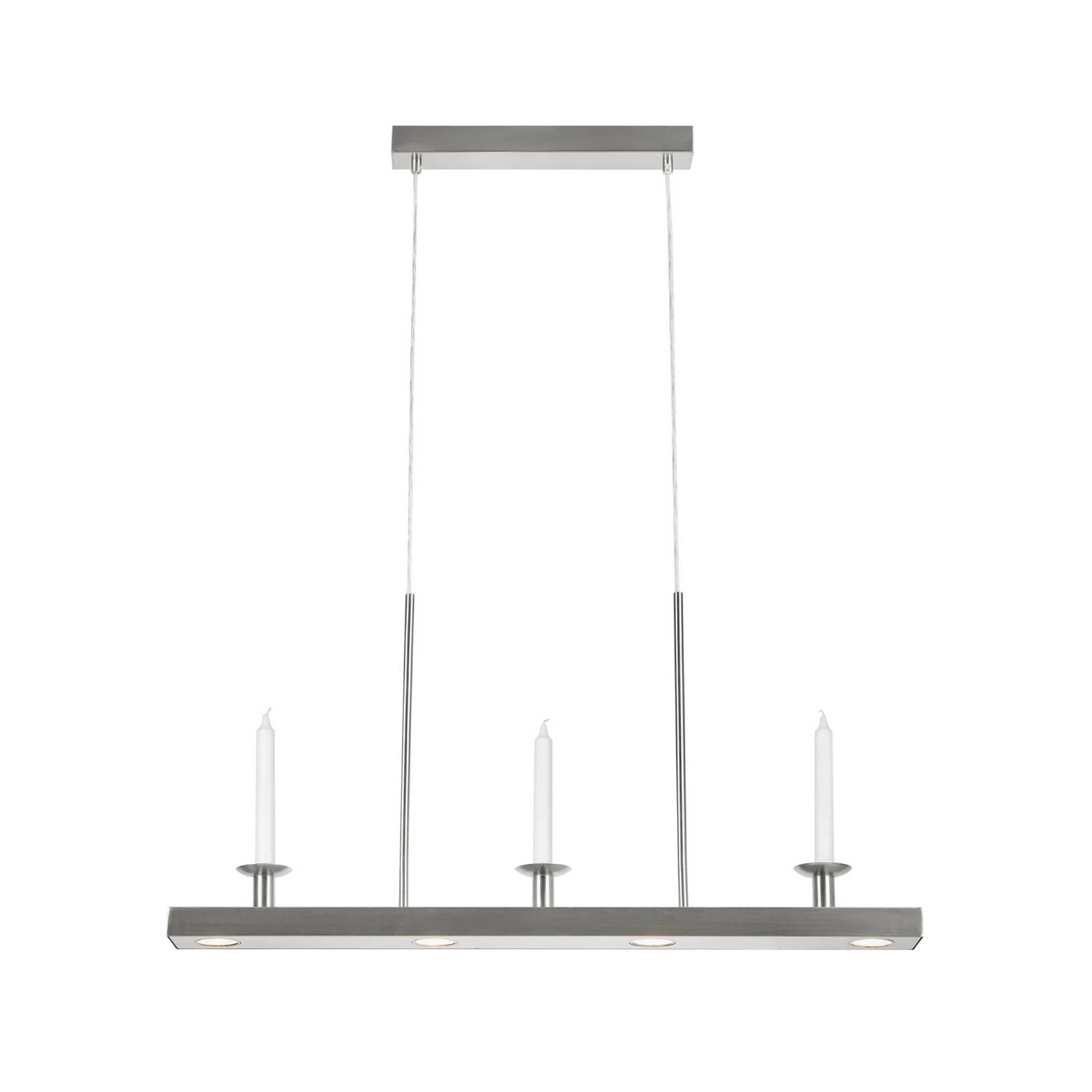 Markslöjd Suspension LED Dining, nickel, fer, longueur 82 cm, à intensité variable