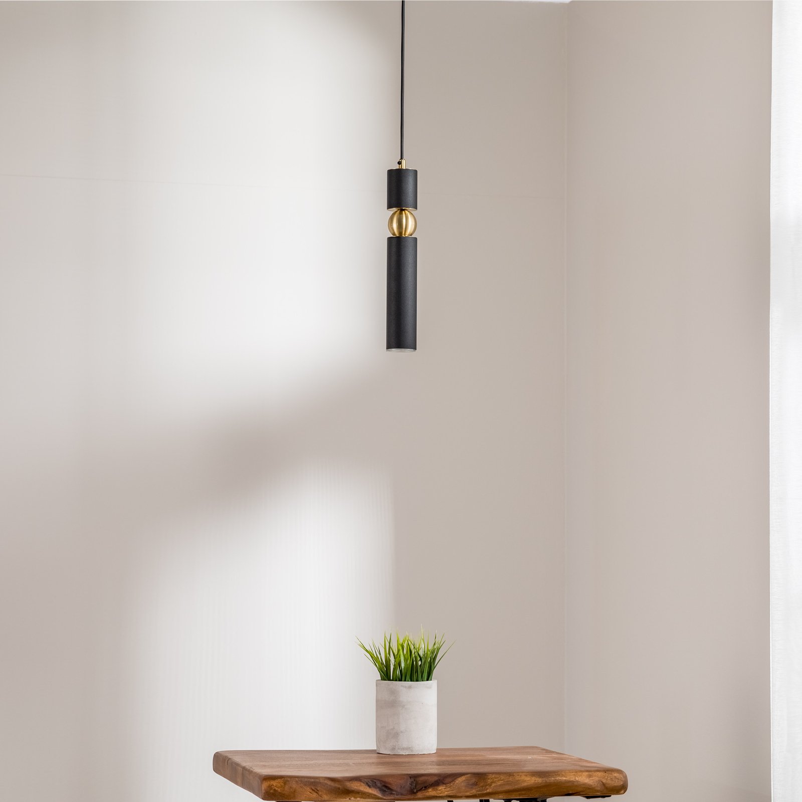 Hanglamp Alas, zwart, metaal, afhanghoogte 135 cm, GU10