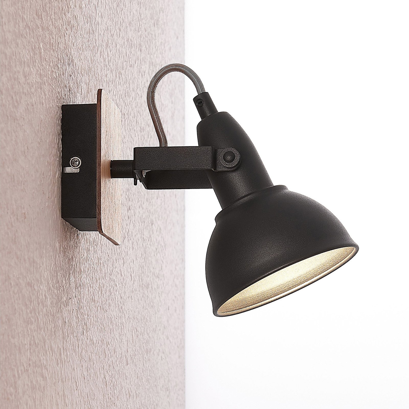 Aylis Applique Murale Black/Wood - Lindby