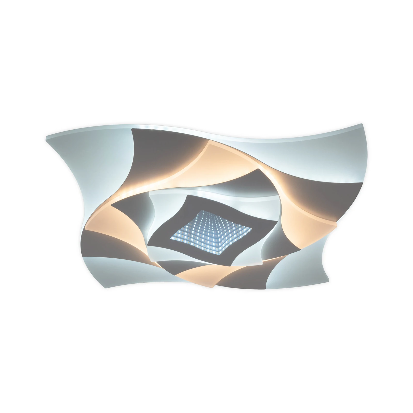 LED griestu lampa Liora, balta, metāls, garums 46 cm, CCT, 3D