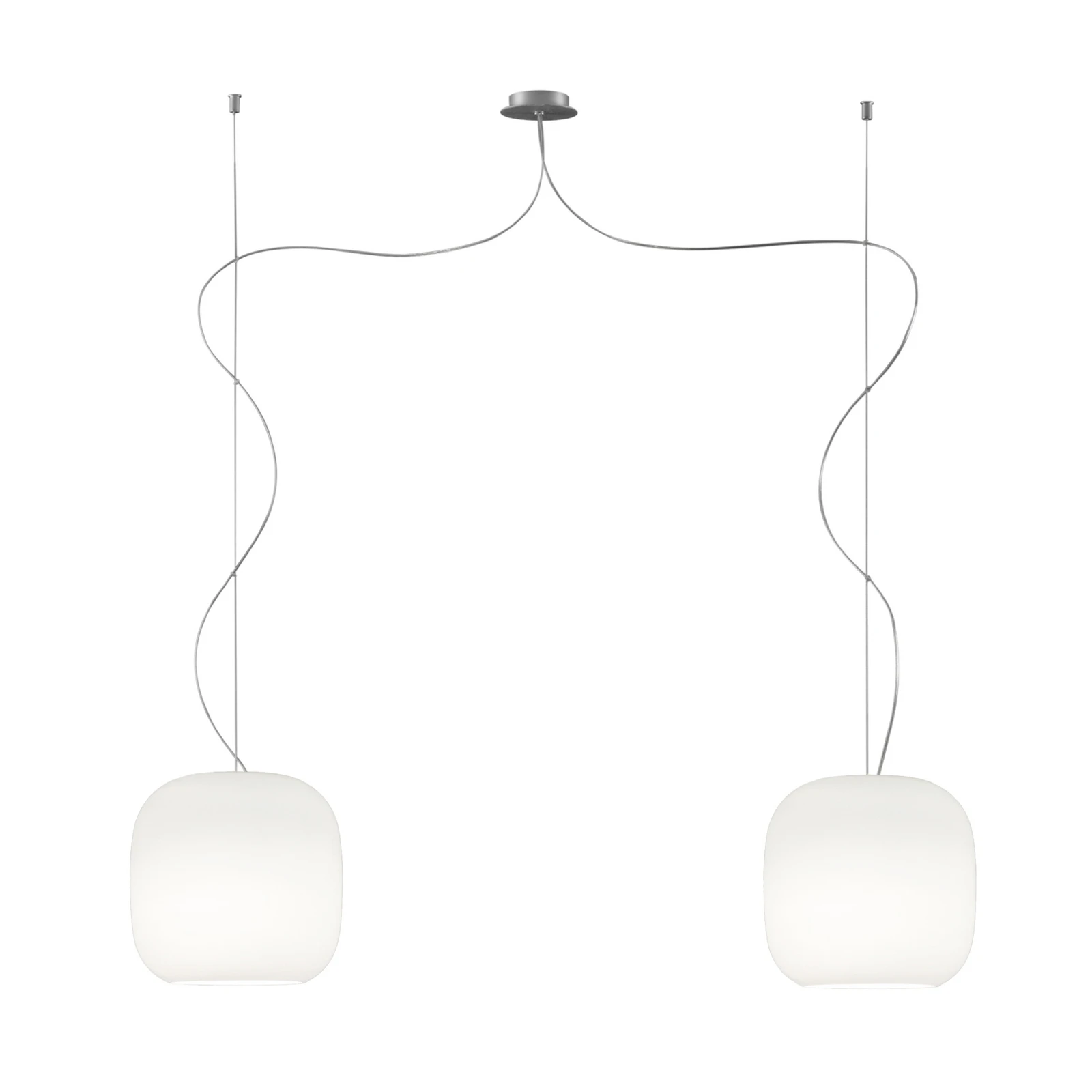 Suspension Casablanca Murea, blanche, en verre, à 2 lampes, 25 cm, E27