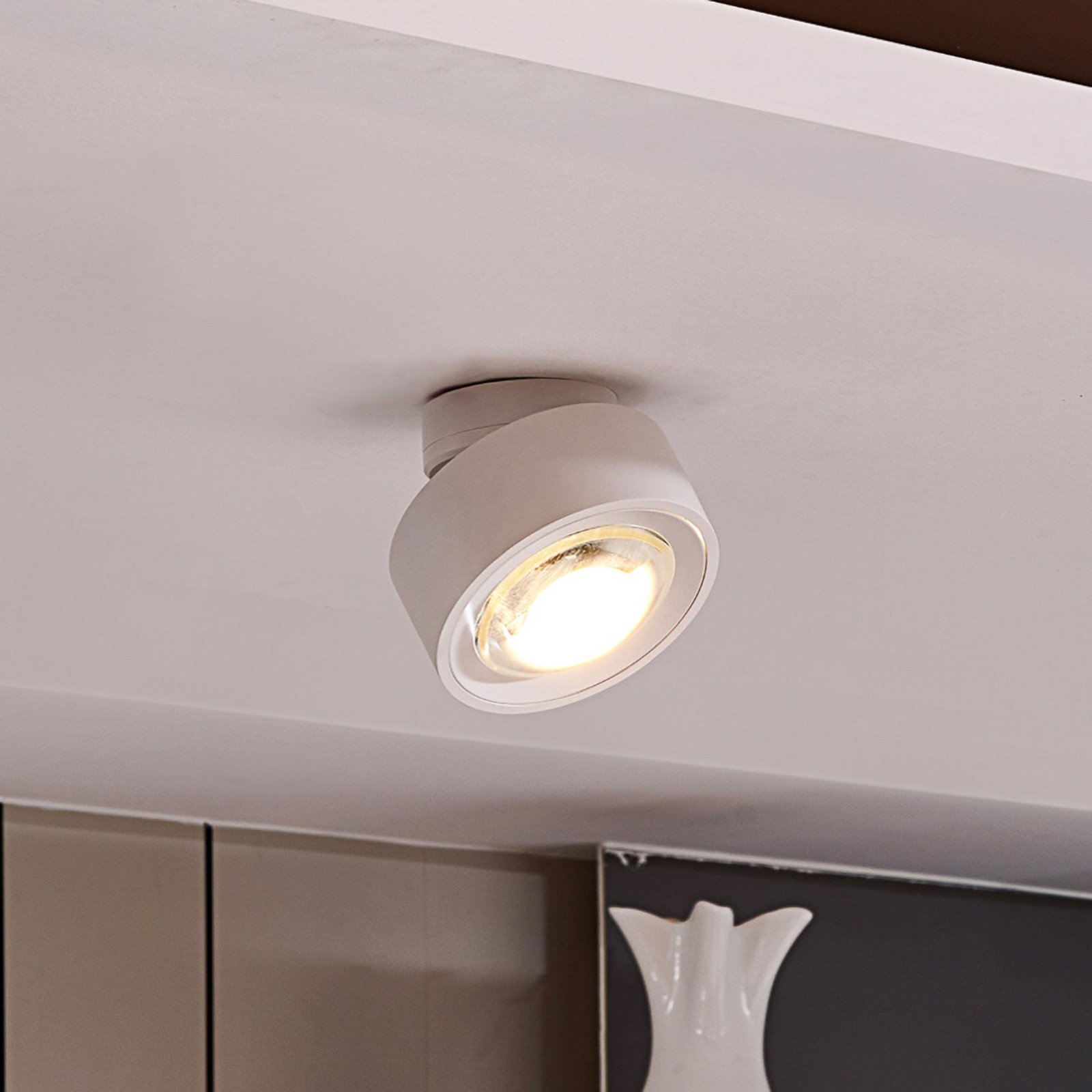 Arcchio plafonieră LED Rotari 1 bec alb mobilă - Camera de zi / sufragerie - Modern - alb (RAL 9003) - Metal