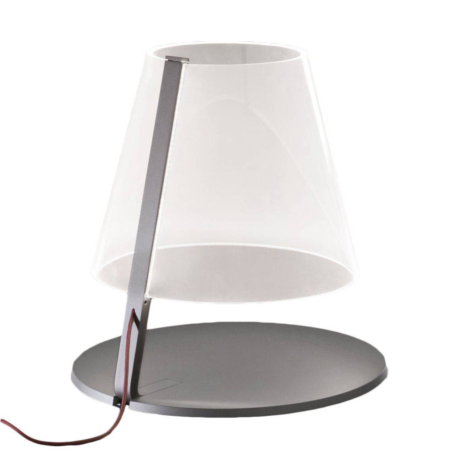 Martinelli Luce Amarcord LED table lamp dimmable anthracite, clear, for Living / Dining Room, methacrylate, aluminium, 8 W, H: 33 cm
