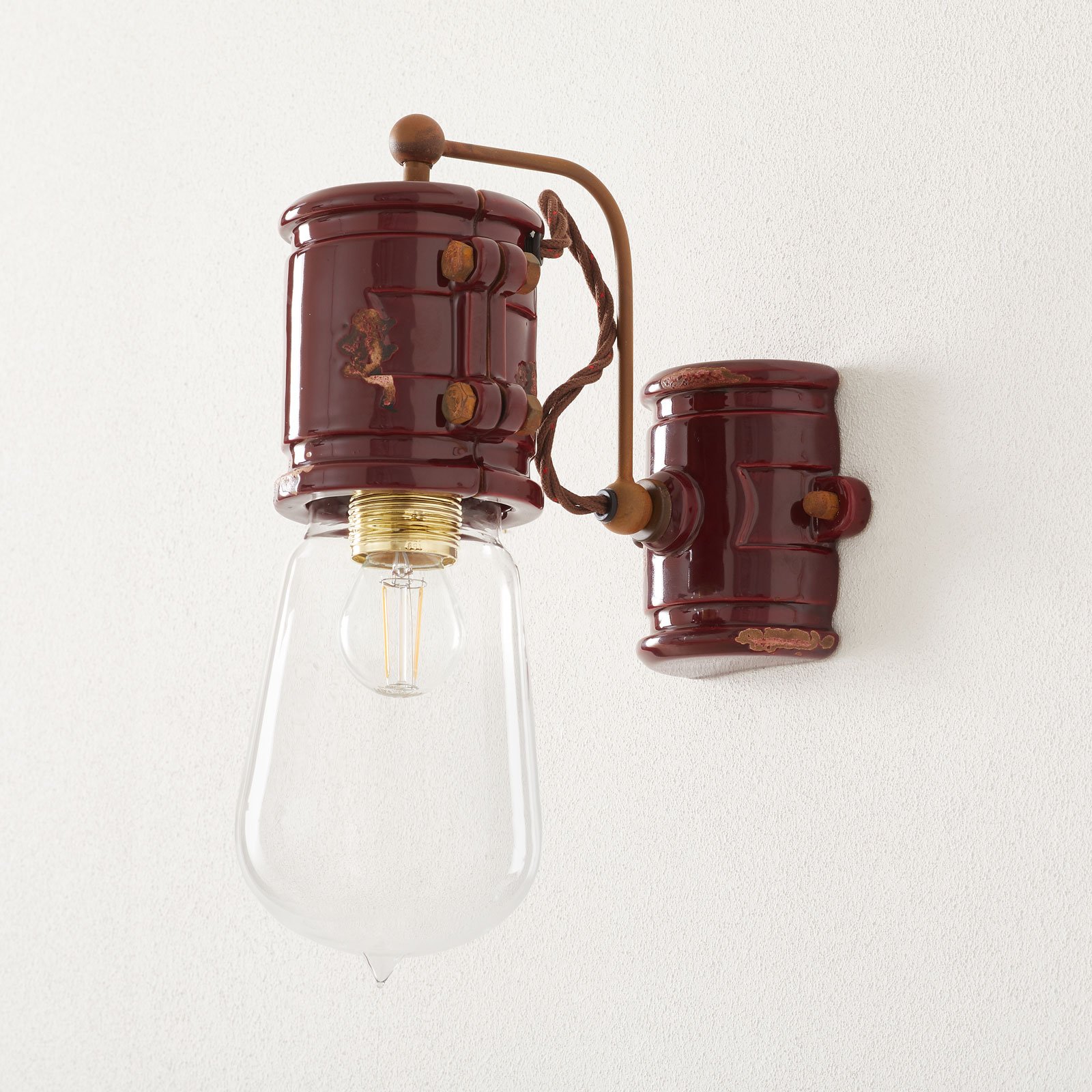 Vintage-wandlamp C1523, Bordeaux