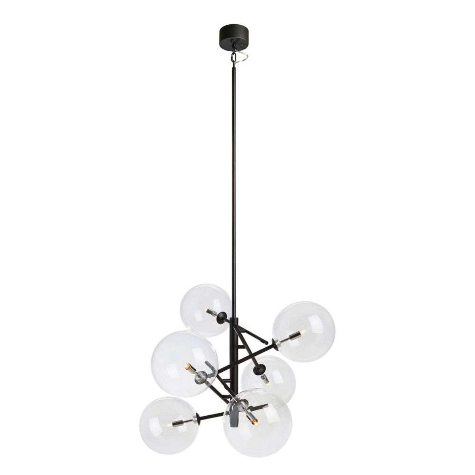 Andrew 6 Lustră Pendul Black/Clear - Markslöjd