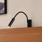 Lucande Anaella LED nástěnné světlo, černá, 55 cm