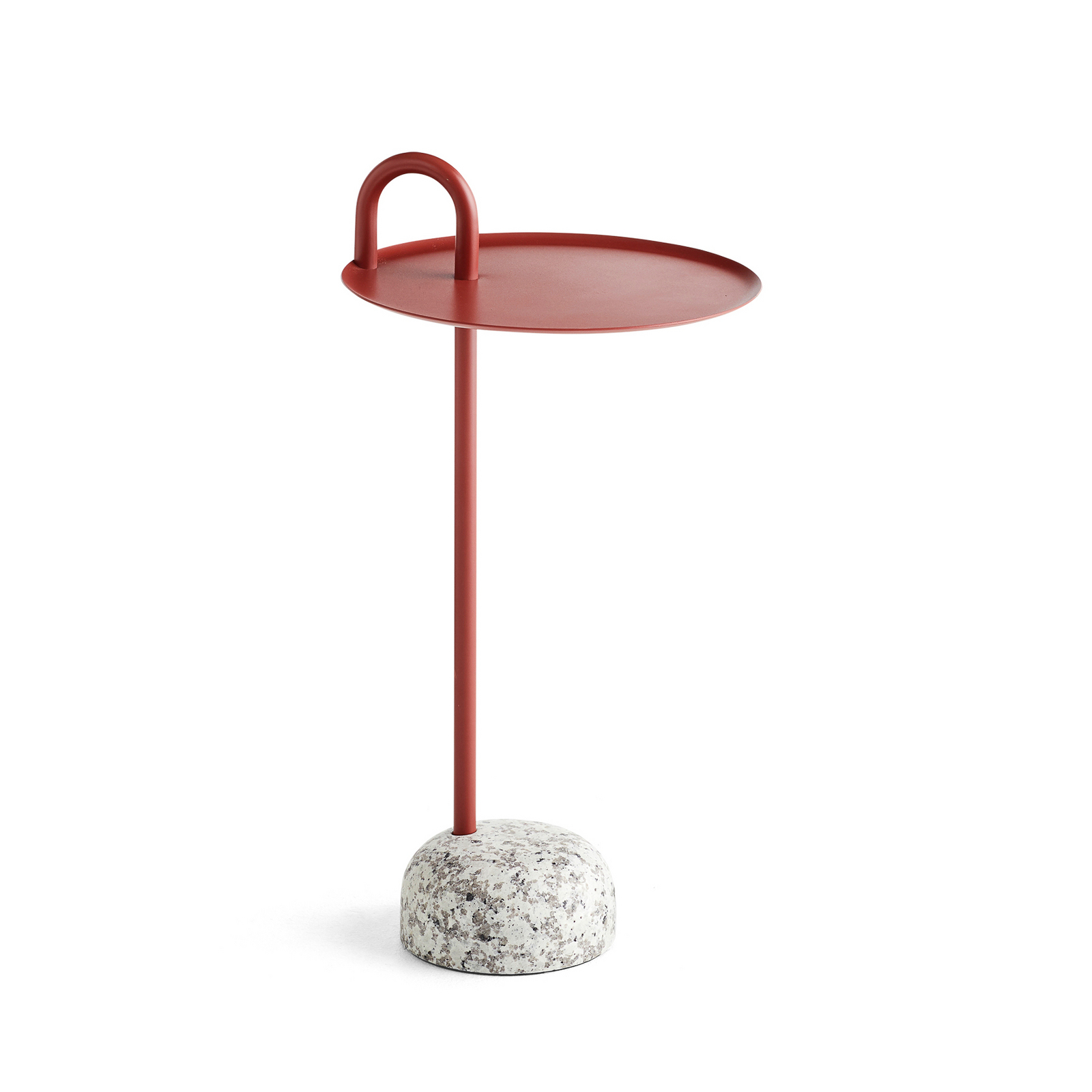 Bowler sidobord, rött, höjd 70,5 cm, granit/stål - HAY