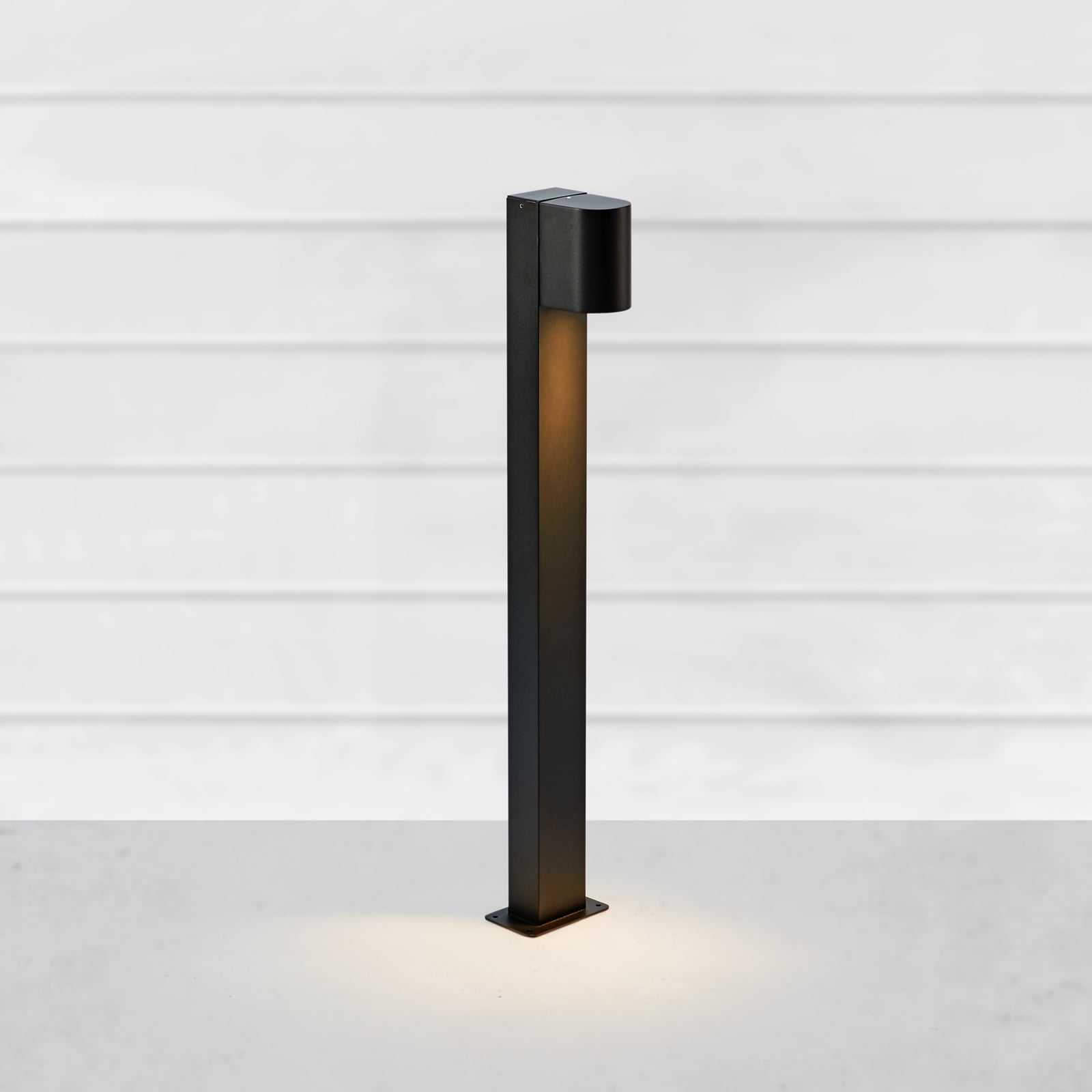 Bornes lumineuses LED Alor, noires, IP65, hauteur 75 cm, à intensité variable