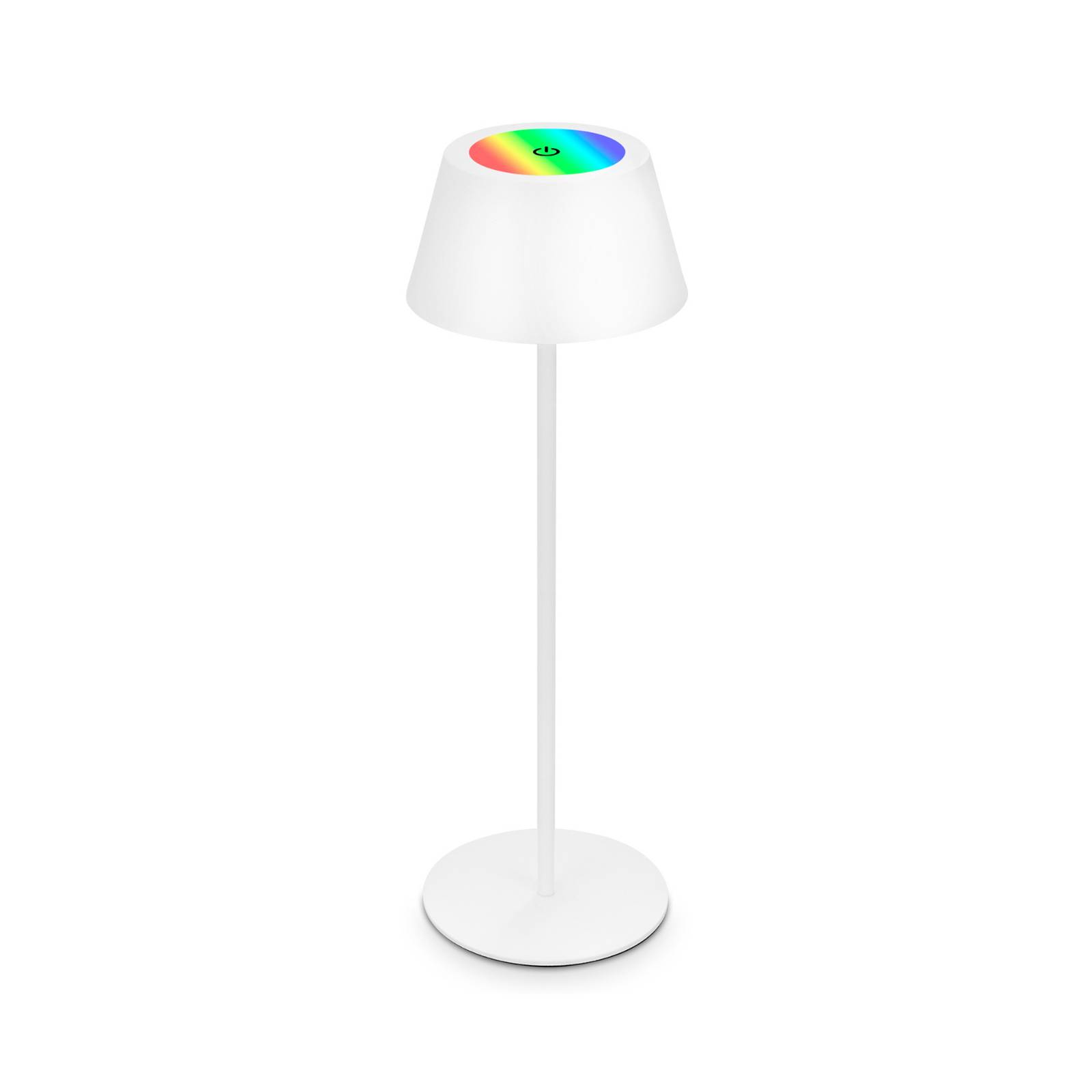 LED-Akku-Tischleuchte Kiki, weiß, IP44, 3.000 K, RGBW