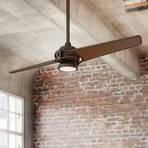 LED stropní ventilátor Xety, bronz, kartáčovaný
