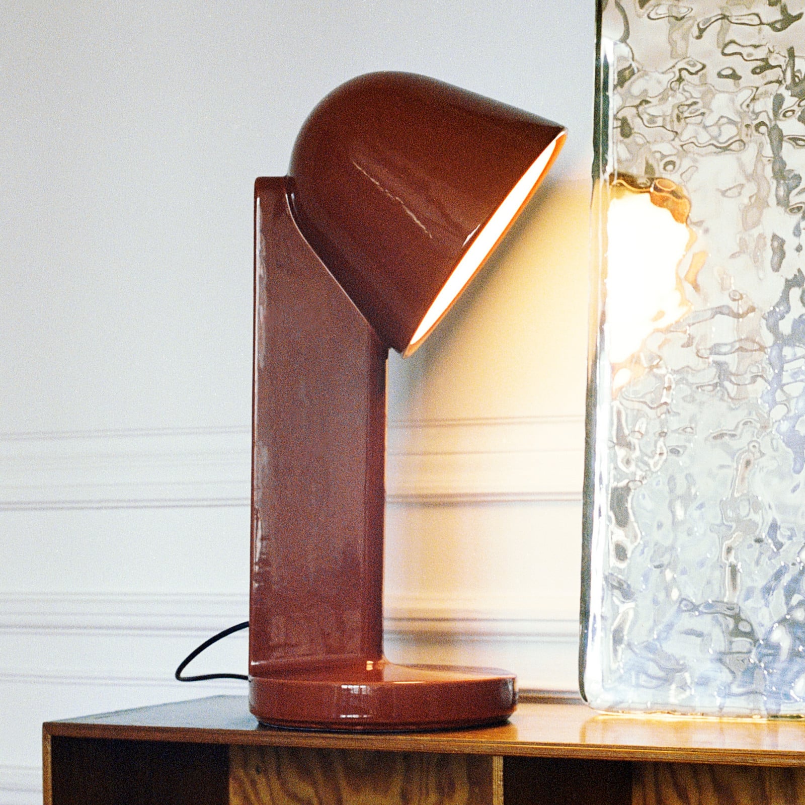 Ceramique Down bordlampe Red Céramique Down FLOS - Stue - Design - Keramik - Med én lyskilde