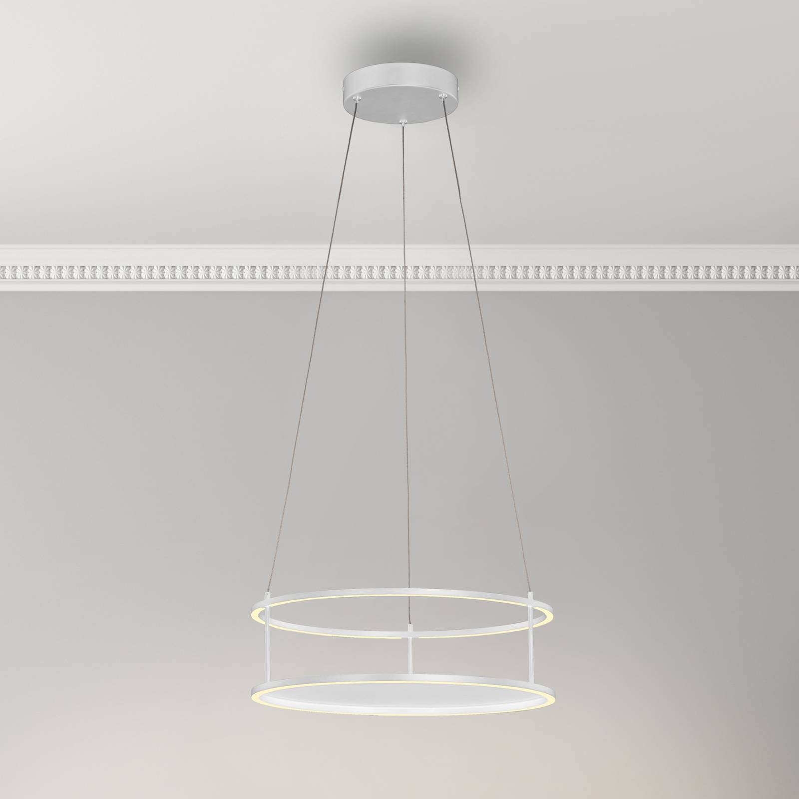 Paul Neuhaus LED-Pendellampe Contura, weiß, Ø 50 cm günstig online kaufen