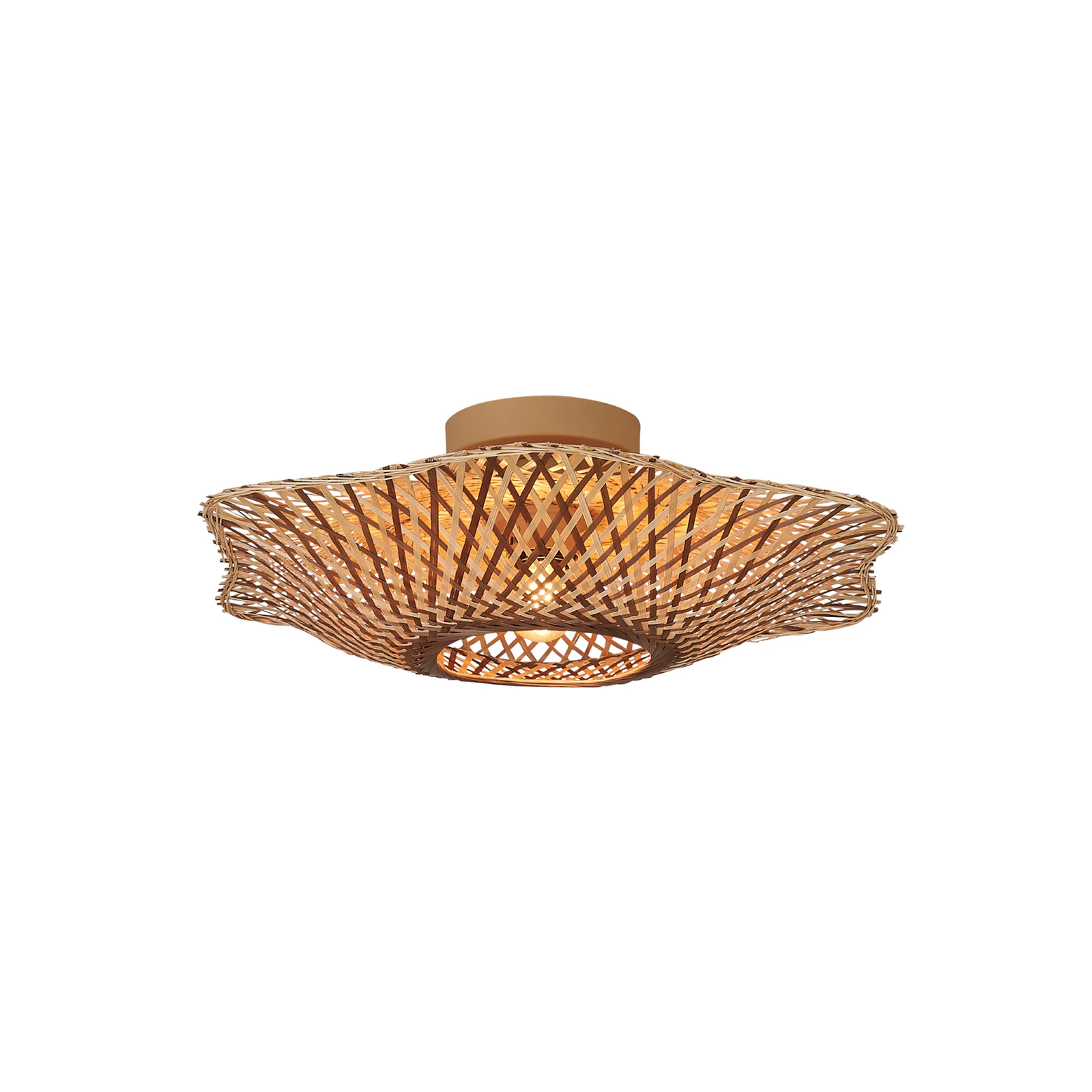GOOD & MOJO Madura ceiling light, Ø 44 cm, brown, bamboo, E27