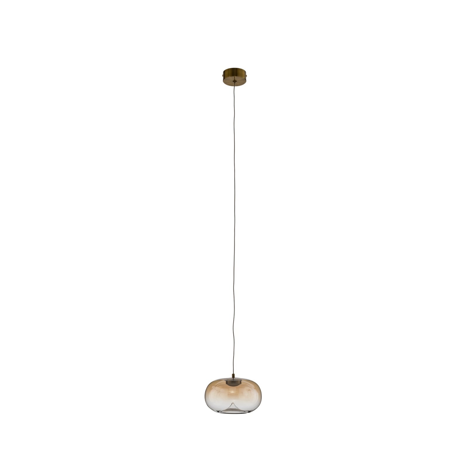 Lampa wisząca LED Vaso, kolor bursztynowy, Ø 18 cm, szkło