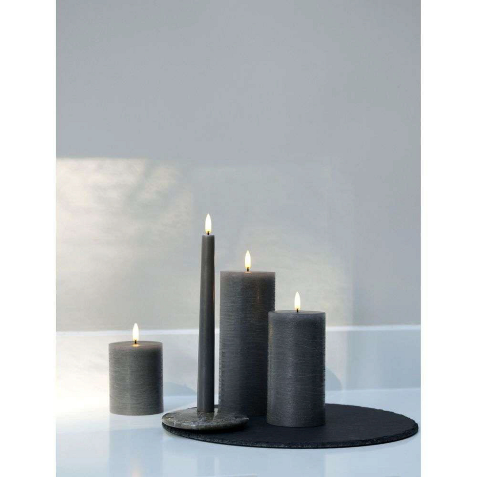 Pillar Candle LED 7,8 x 10,1 cm Rustic Grey - Uyuni Lighting