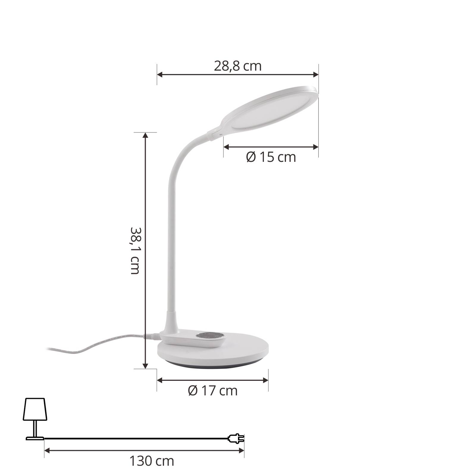 Lampa stołowa LED Lindby Valtaria, biała, CCT, ściemniana