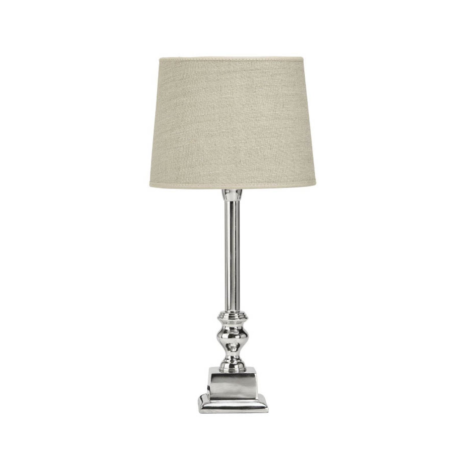 PR Home Lampe à poser Linné, chromé/naturel, hauteur 46 cm