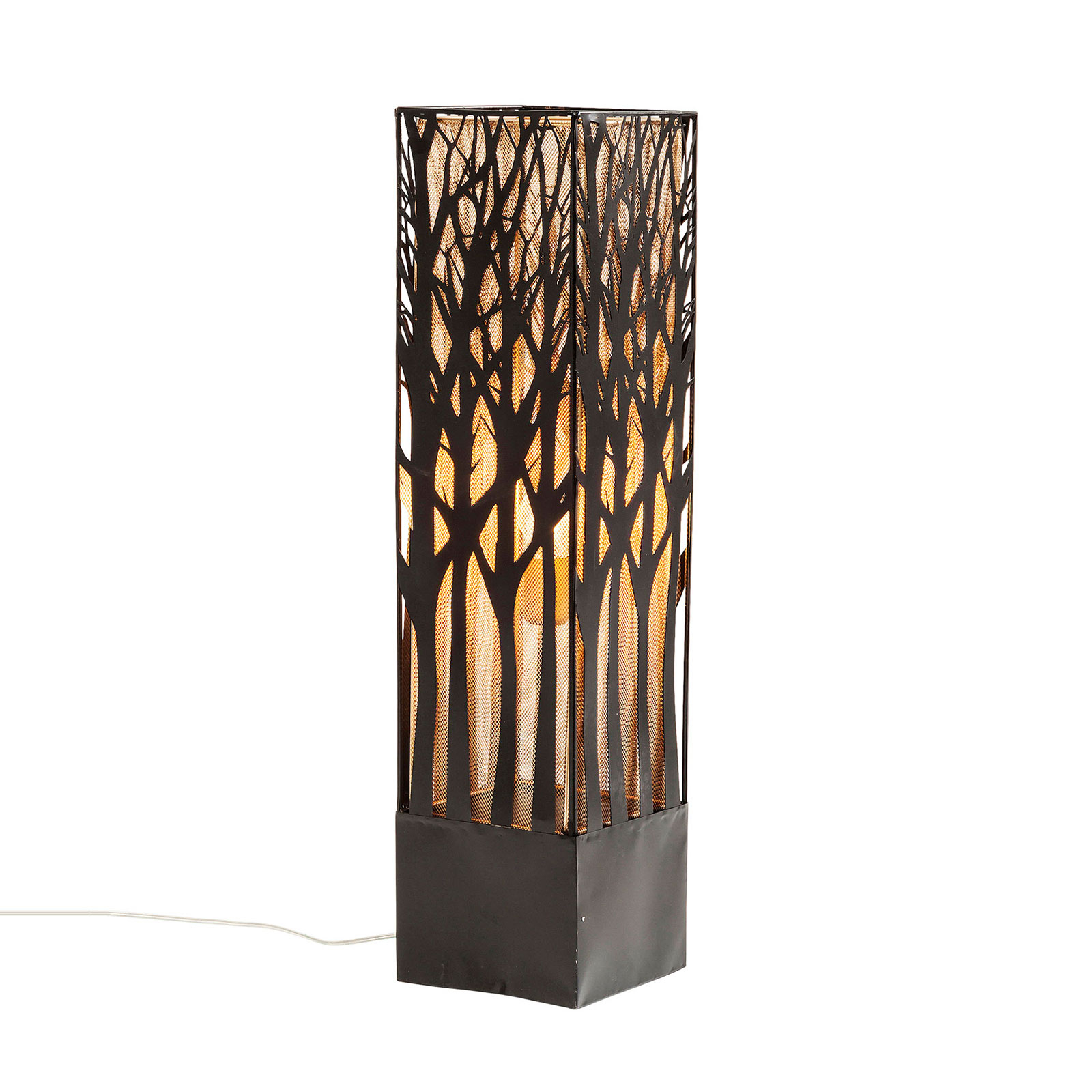 Kare KARE Mystery Tree table lamp, for Living / Dining Room, steel, E27, 40 W, energy efficiency: A++, L: 16 cm, W: 16 cm, H: 62 cm