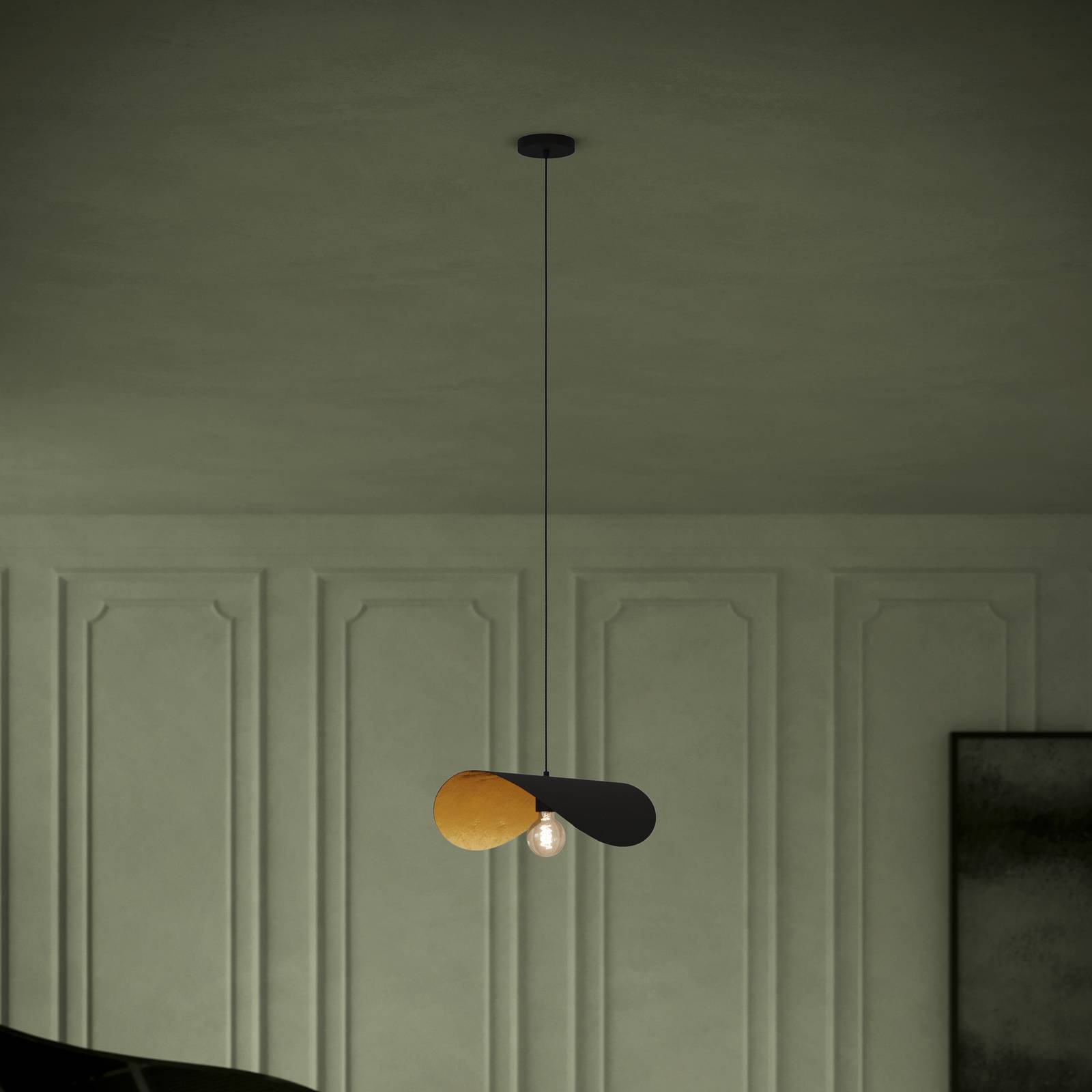 EGLO Stars Of Light Hängeleuchte Saceda L. 53cm schwarz/gold günstig online kaufen