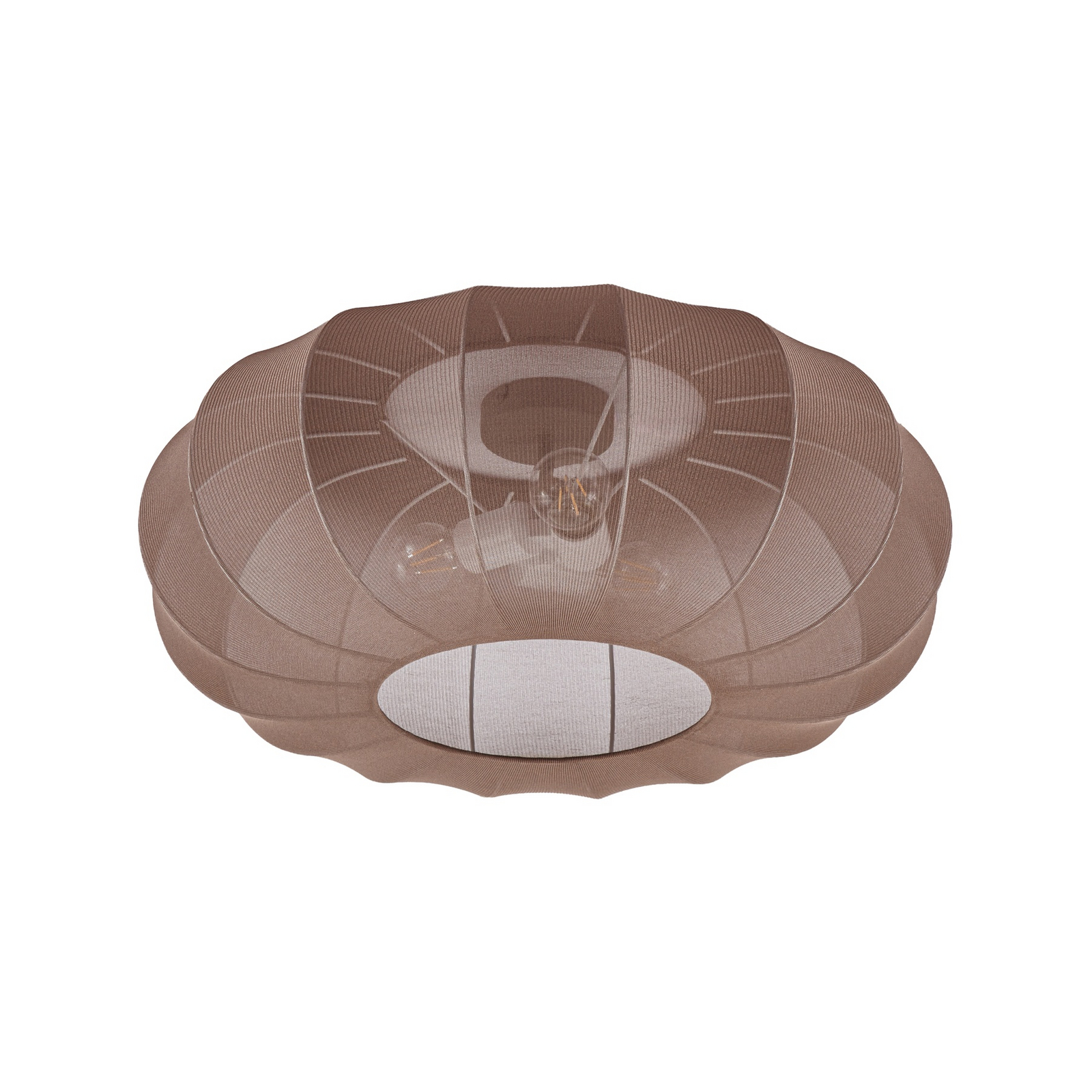 Lindby laelamp Helin, pruun, Ø 60 cm, tekstiil, 3 x E27