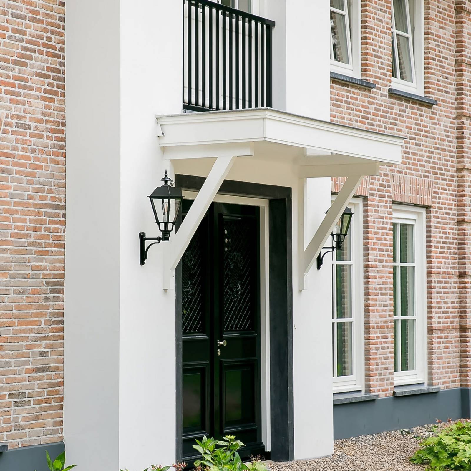 Außenwandleuchte Bergen, schwarz, Höhe 80 cm, Metall, IP44 günstig online kaufen