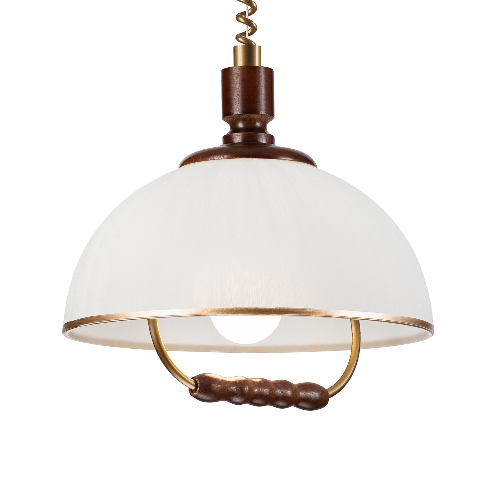 Ilsa pendant light, white/gold, Ø 30 cm, height-adjustable