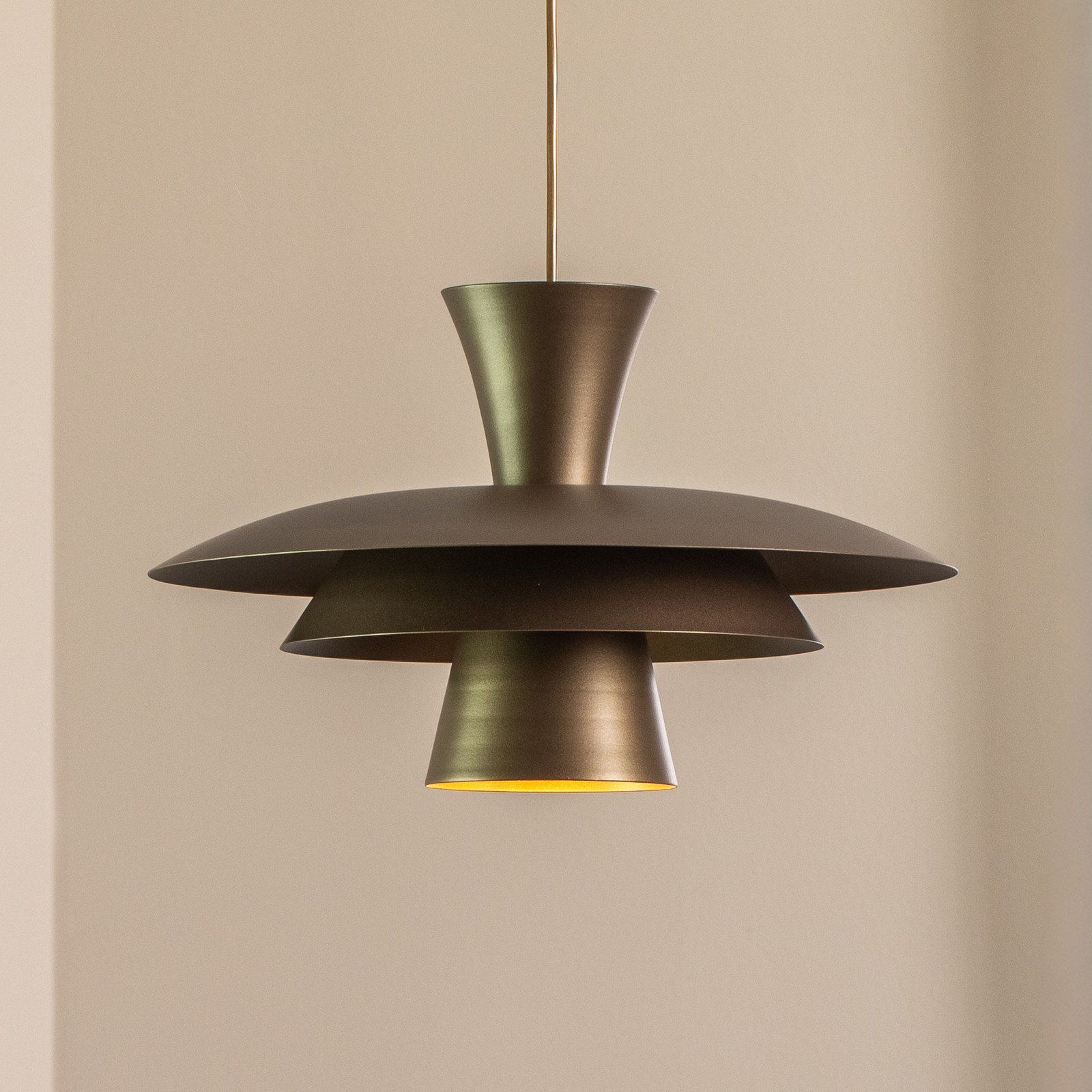 Luminex Lampă suspendată Plato culoare titan metal Ø 38 cm E27 - Camera de zi / sufragerie - Modern