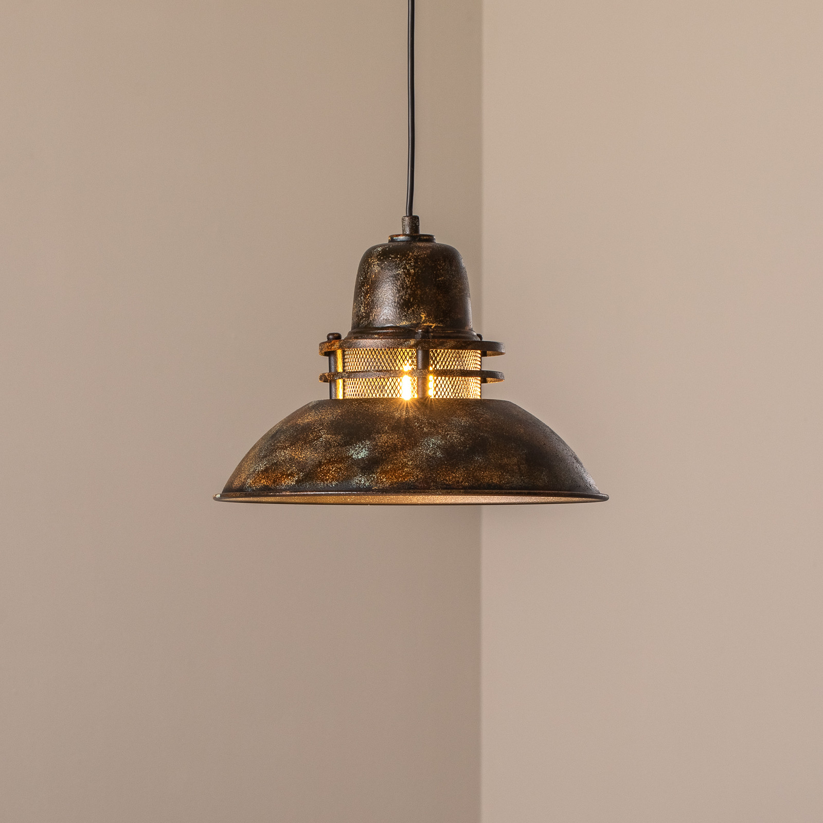 Opviq Lampa suspendată Tibet maro antic Ø 34 cm metal E27 - Camera de zi / sufragerie - Vintage