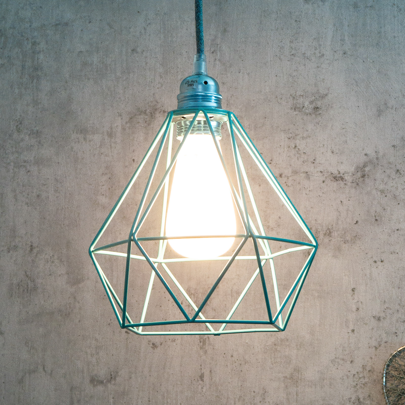 SEGULA Diamond hanging lamp in turquoise