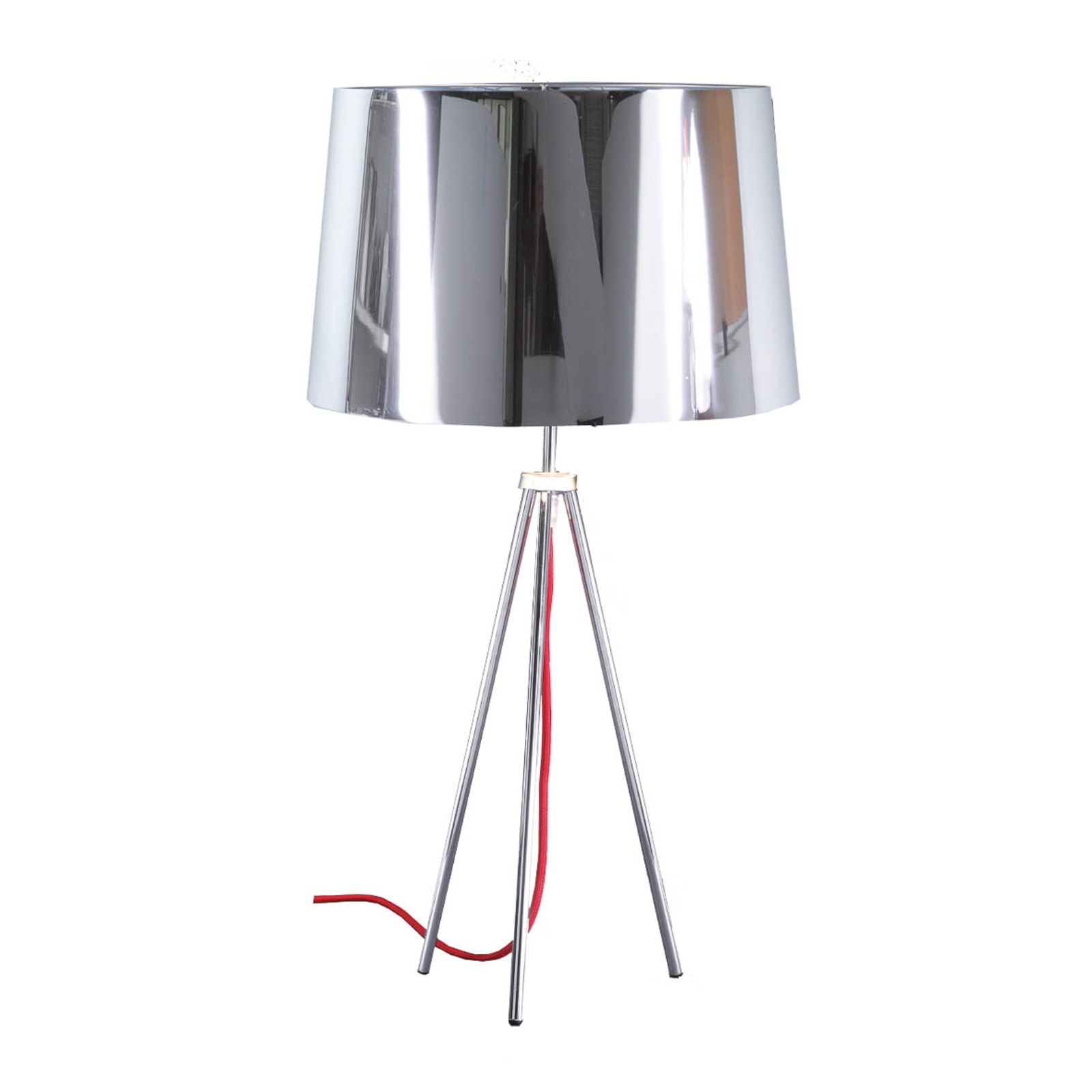 Aluminor Tropic lampa stołowa chrom kabel czerwony