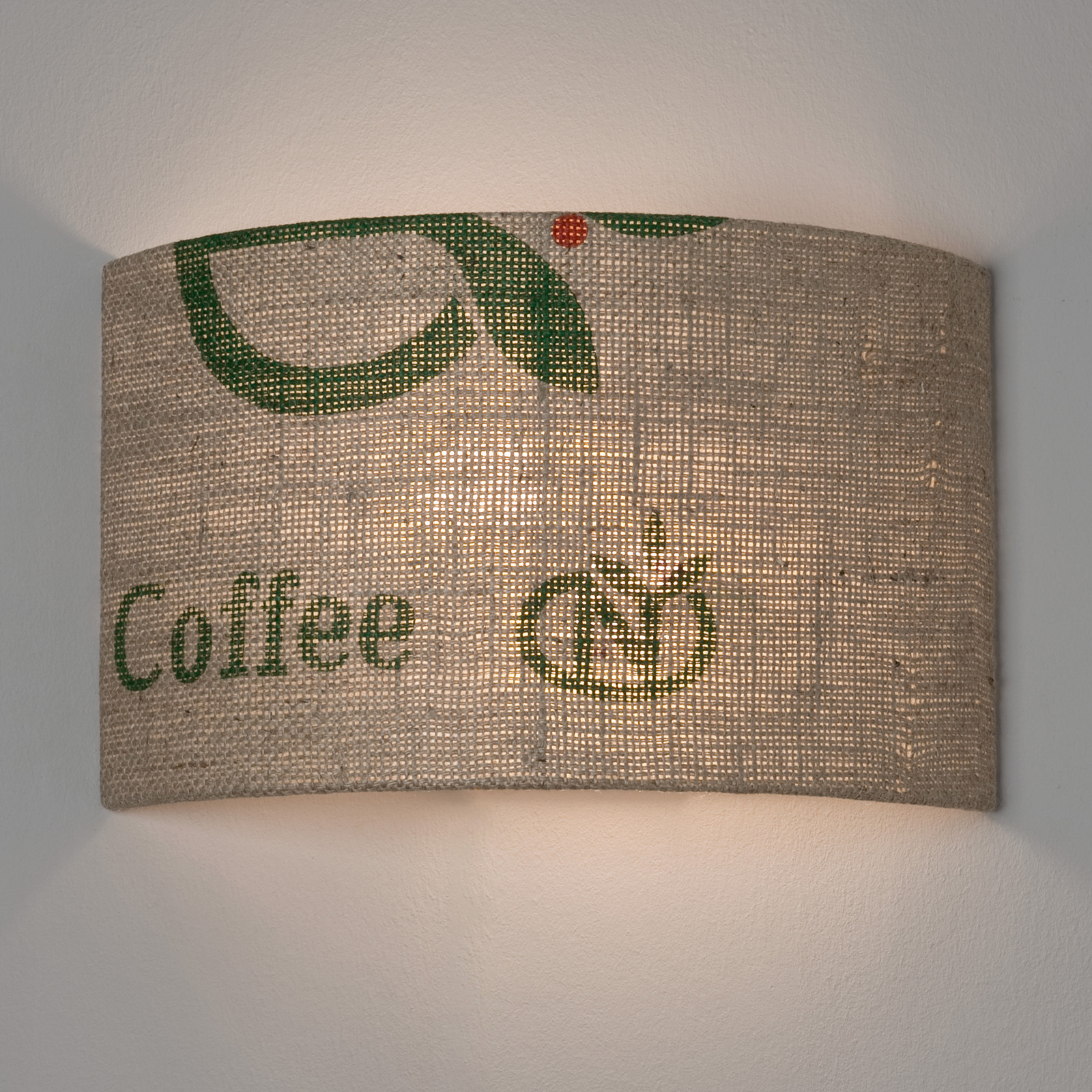 N°67 Perlbohne wall light, jute coffee bag