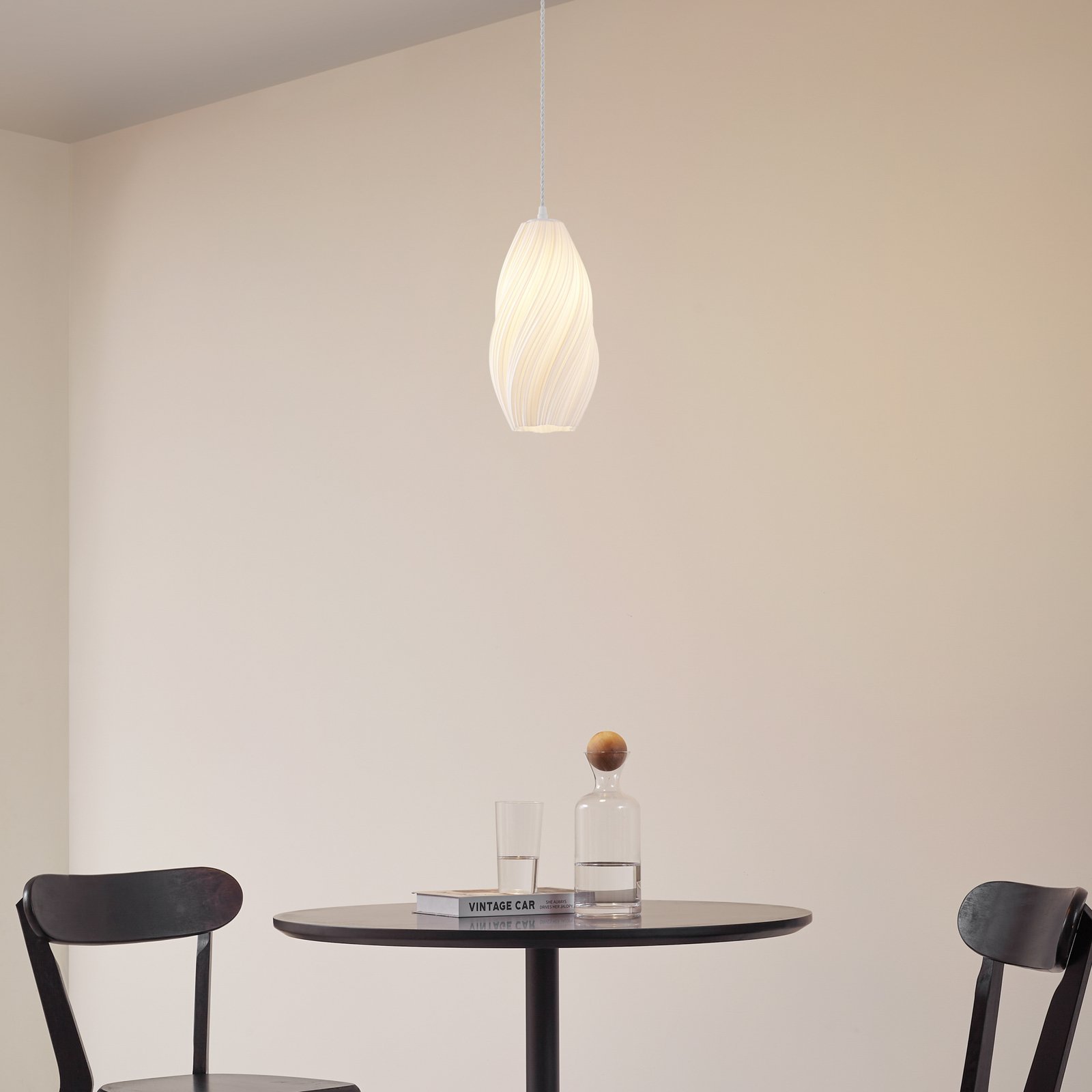 Lindby Nuvia pendant light, Ø 15.5 cm, white, 3D print