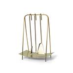 ferm LIVING fireplace tool set Port, brass, steel, 4 pieces